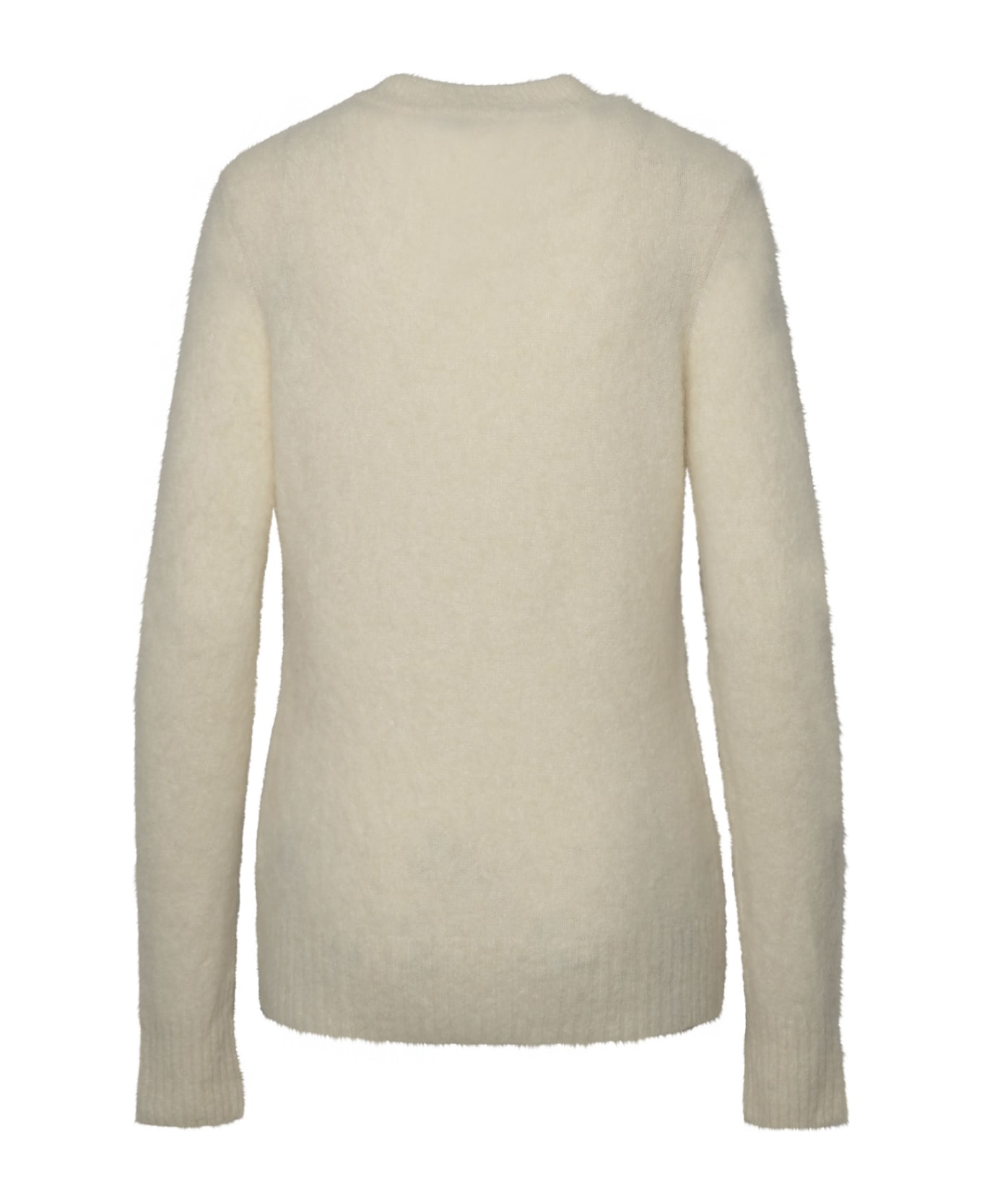 Ganni Ivory Brushed Alpaca Sweater - White ニットウェア