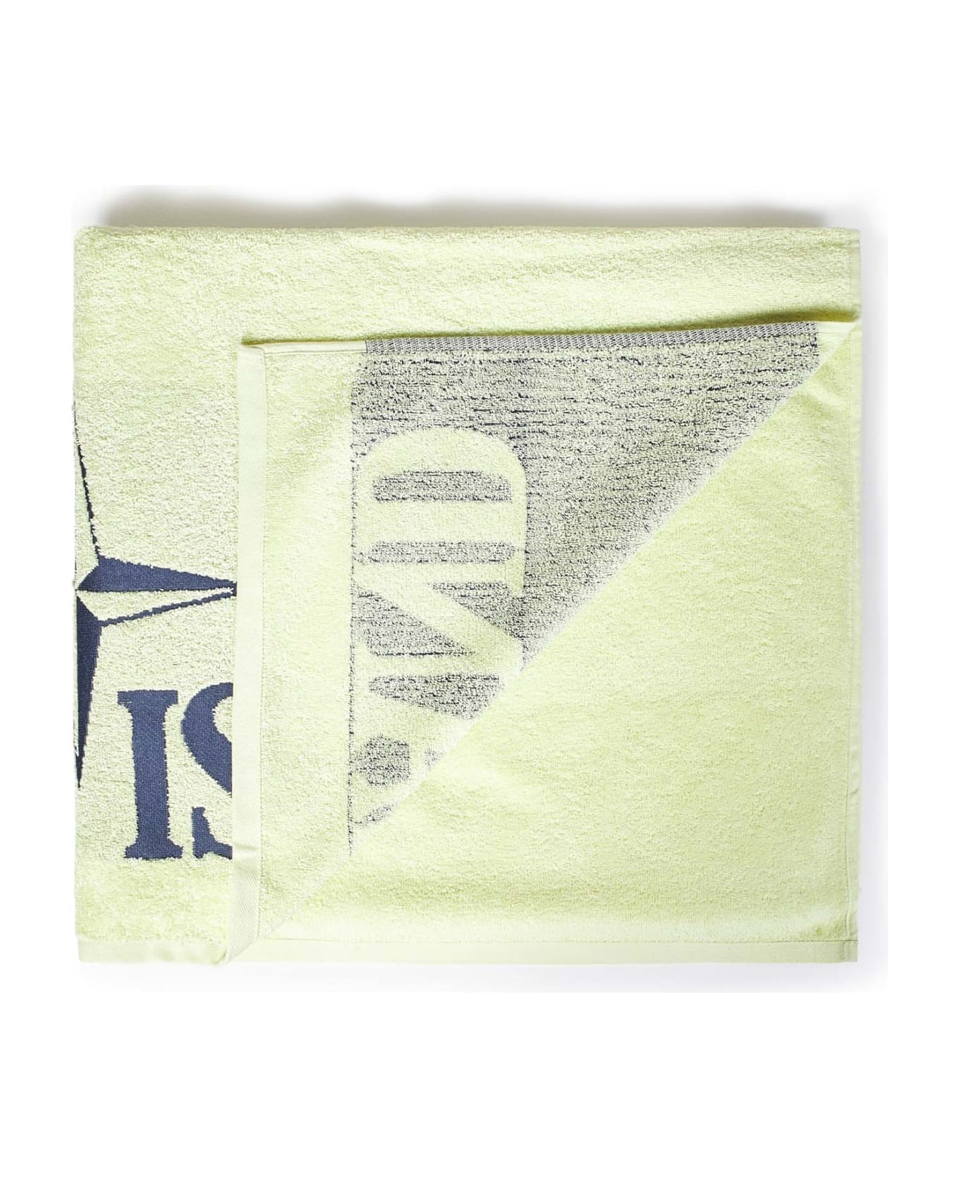 Stone Island Beach Towel With Logo Embroidery - Yellow タオル