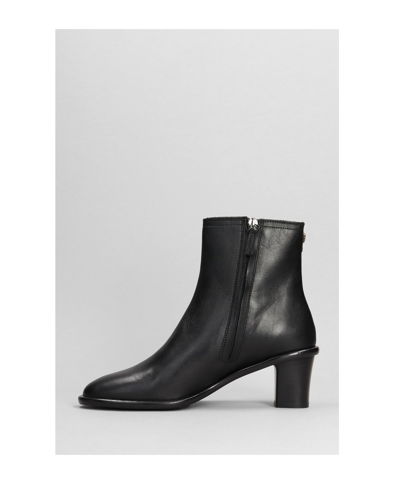 Isabel Marant Gelda Low Heels Ankle Boots In Black Leather - black