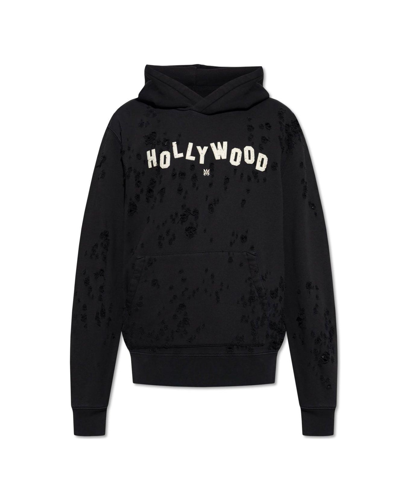 AMIRI Hollywood Distressed Hoodie - BLACK