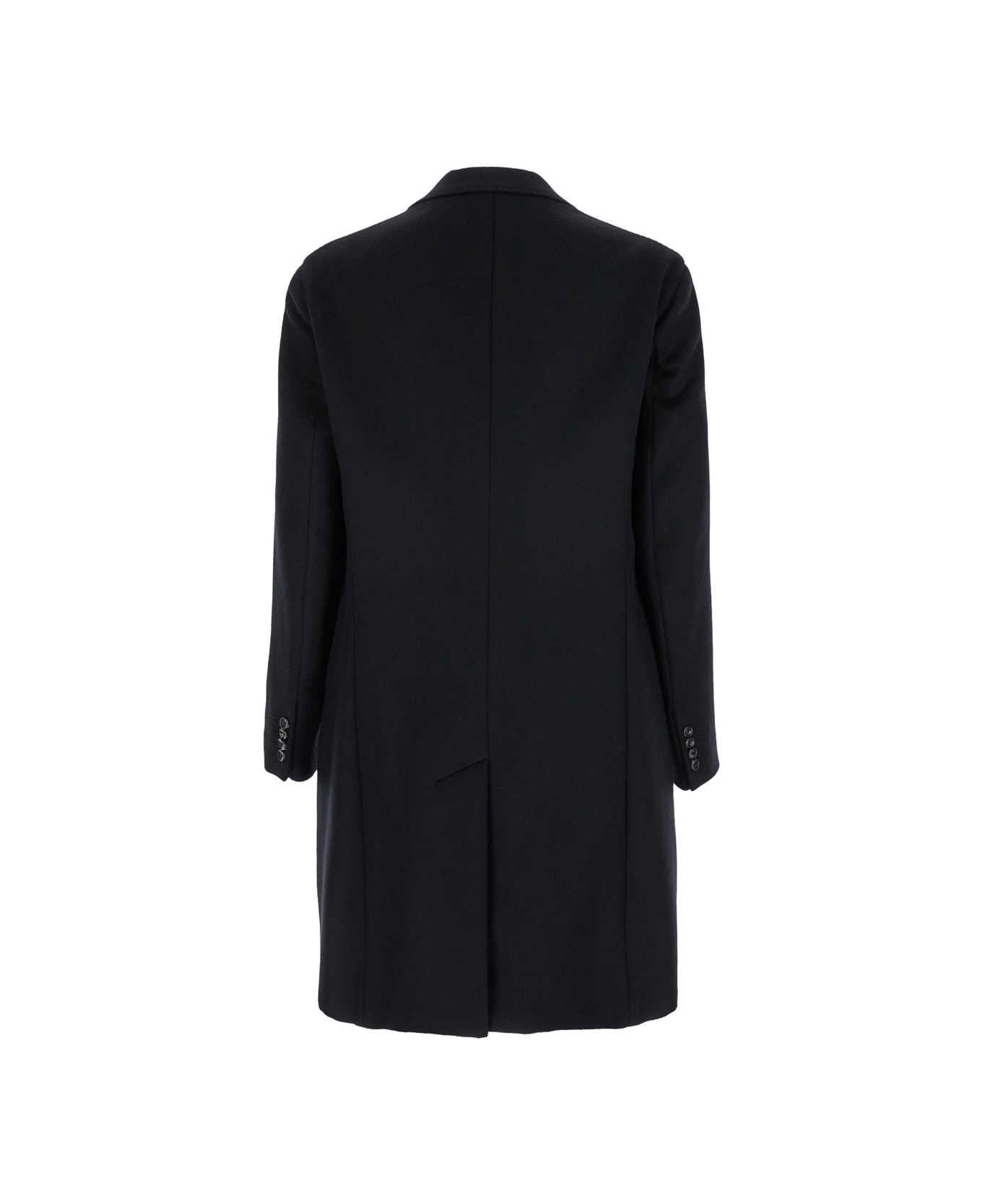 Emporio Armani Single-breasted Coat With Notched Revers - Black