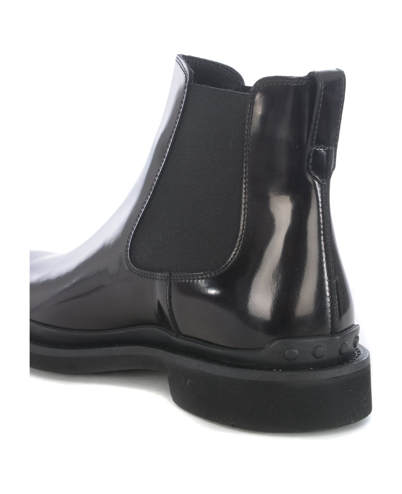 Tod's Ankle Boots In Shiny Leather - Nero ブーツ