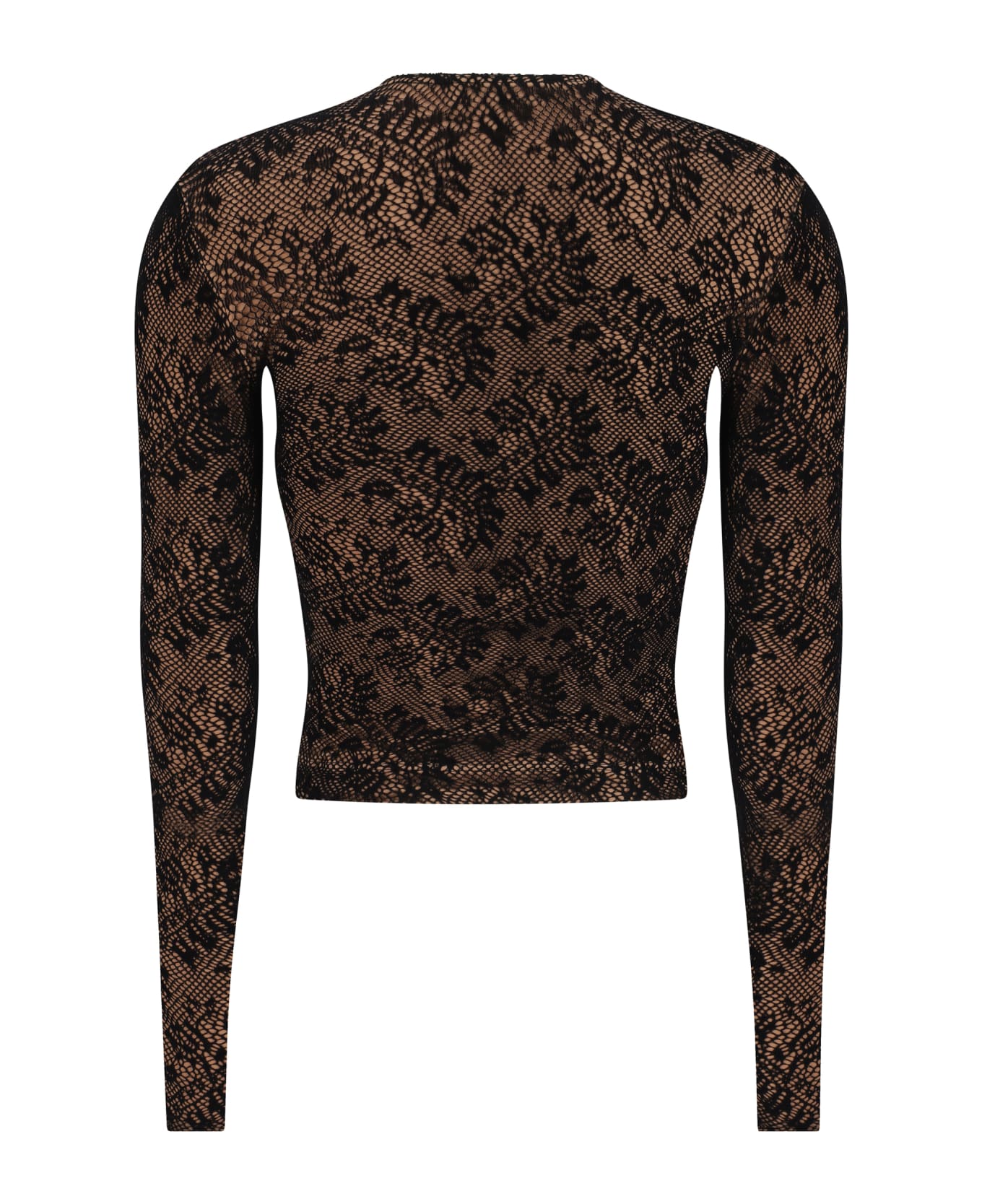 Balenciaga Lace Crewneck Top - Beige/black