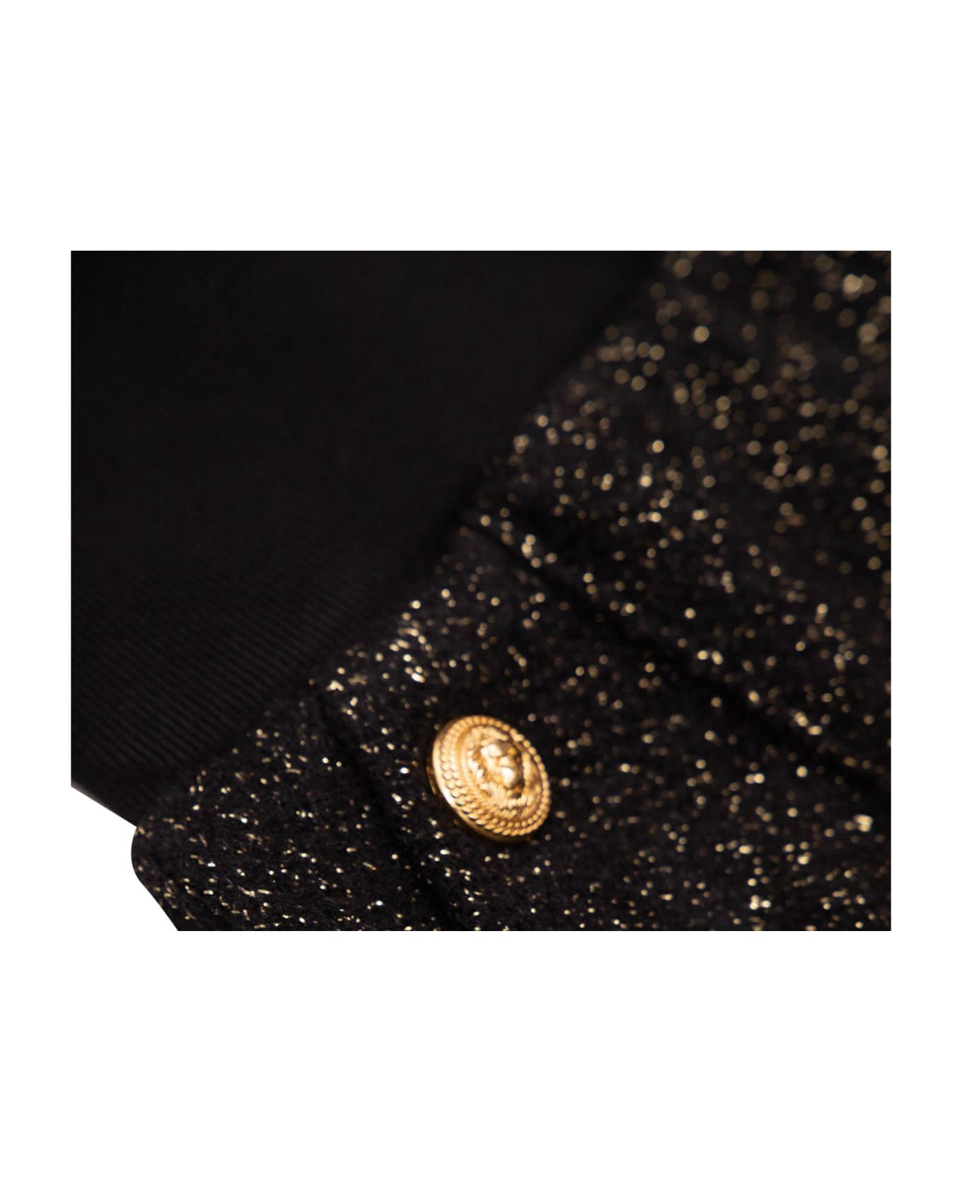 Balmain Lurex Shorts - Black/gold