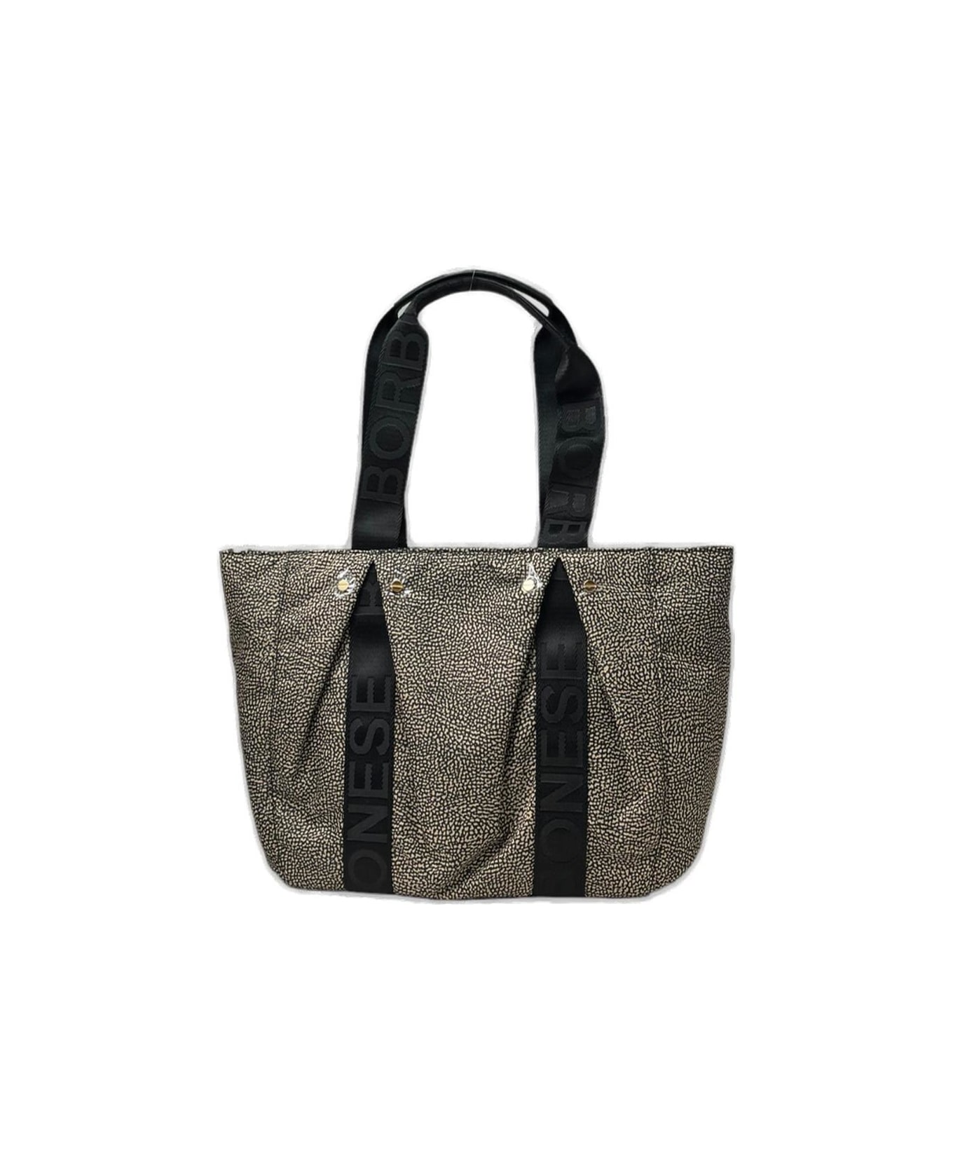 Borbonese Cloudette Medium Shopper Bag Borbonese - BLACK