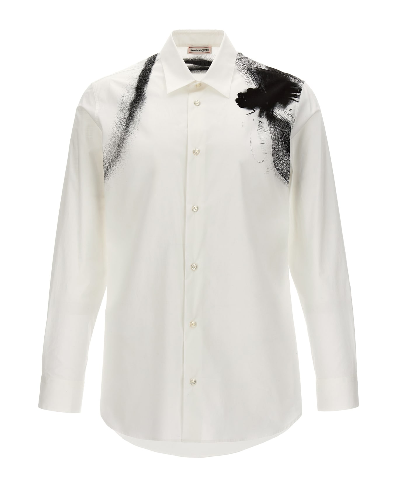 Alexander McQueen Printed Shirt - White Black シャツ