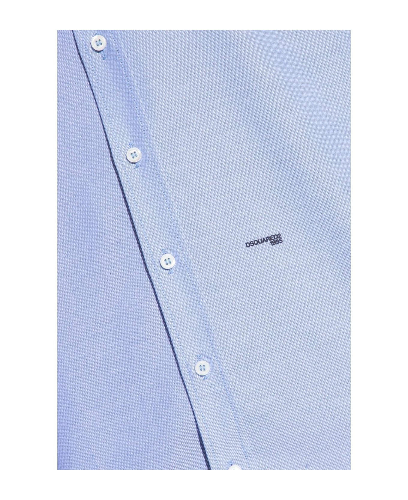 Dsquared2 Logo-printed Long-sleeved Button-up Shirt - Clear Blue