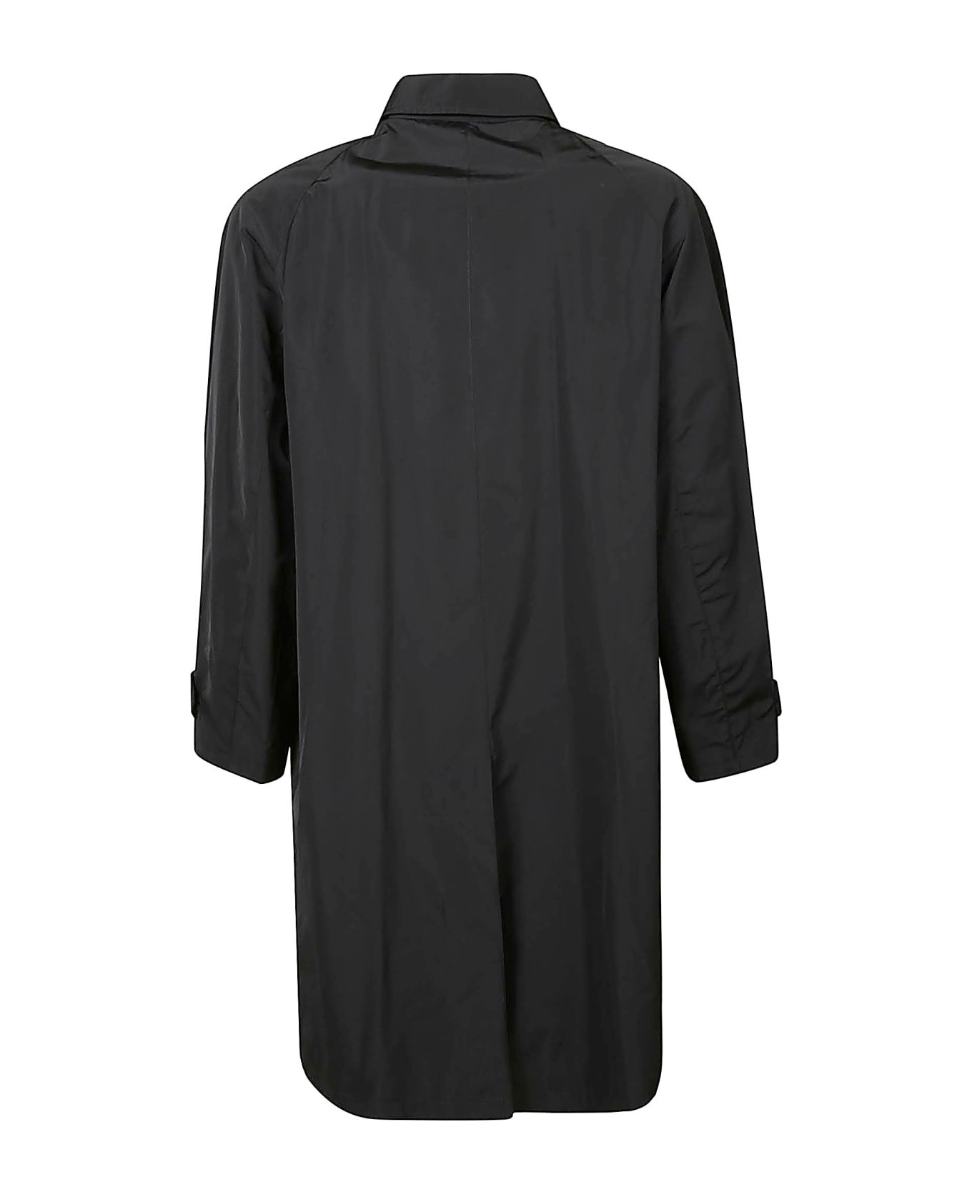 Maison Flaneur Single-buttoned Plain Long Coat - Black
