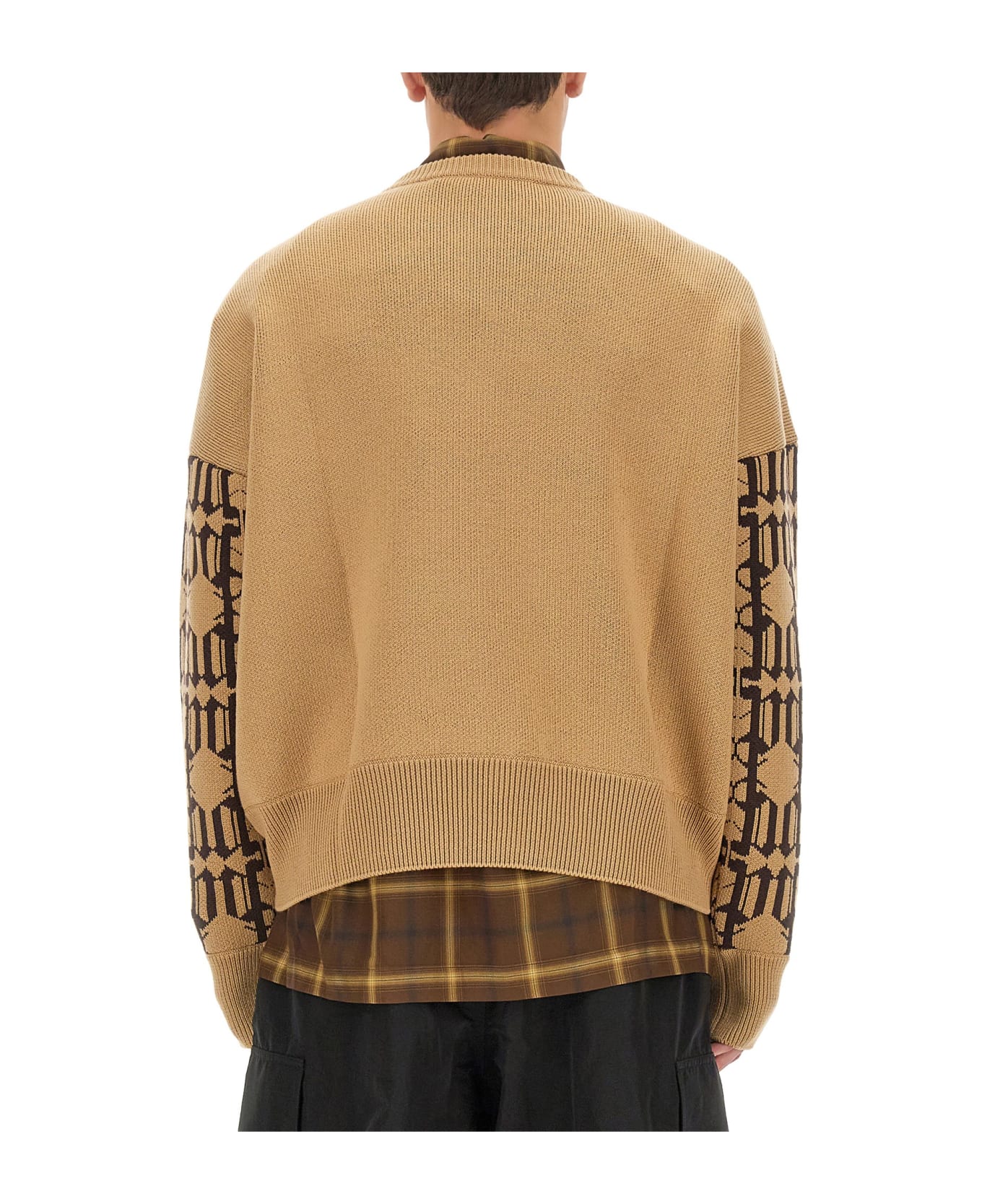 Palm Angels Jacquard Sweater - Beige