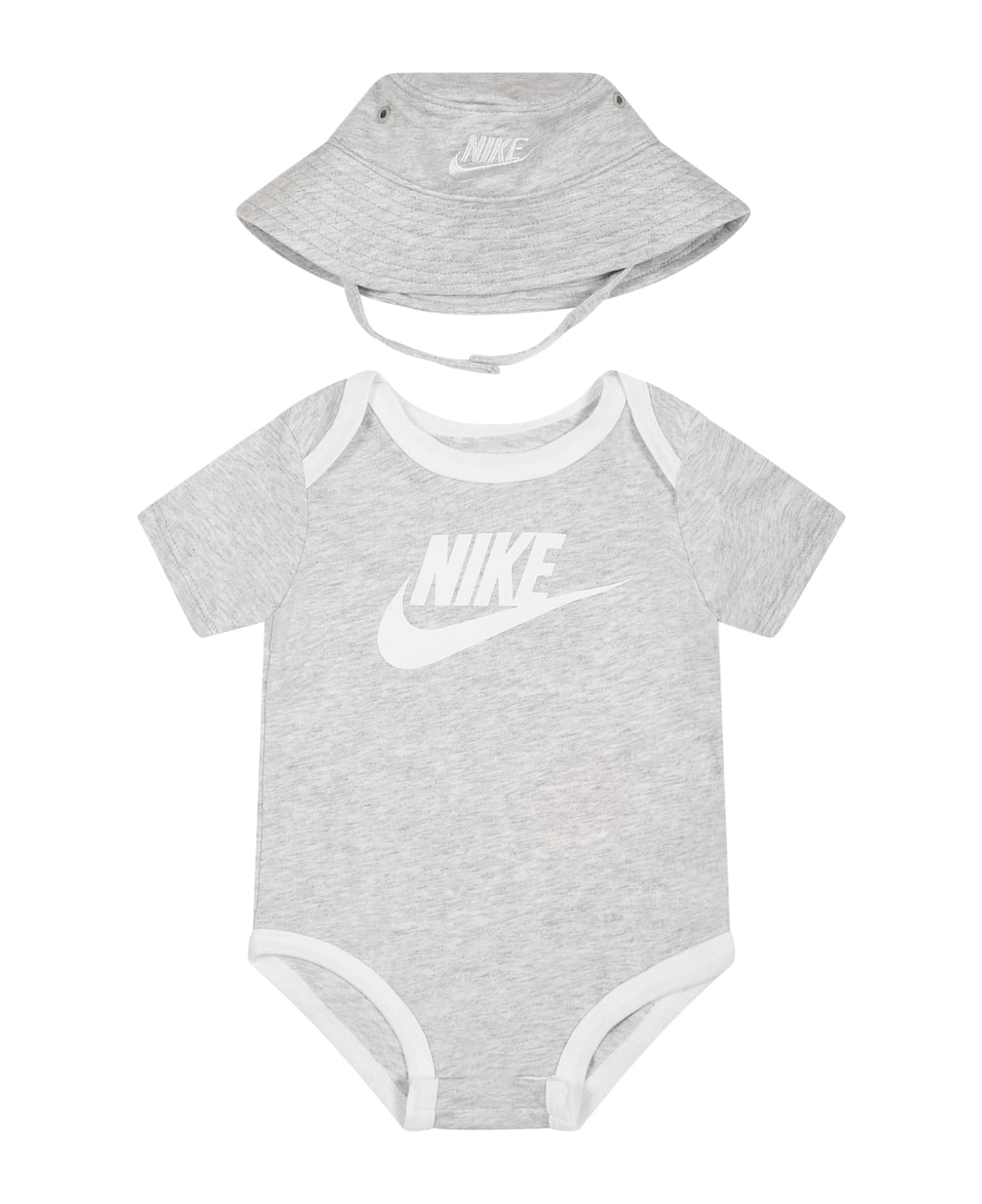 Nike Grey Set For Baby Kids With Logo - Grey