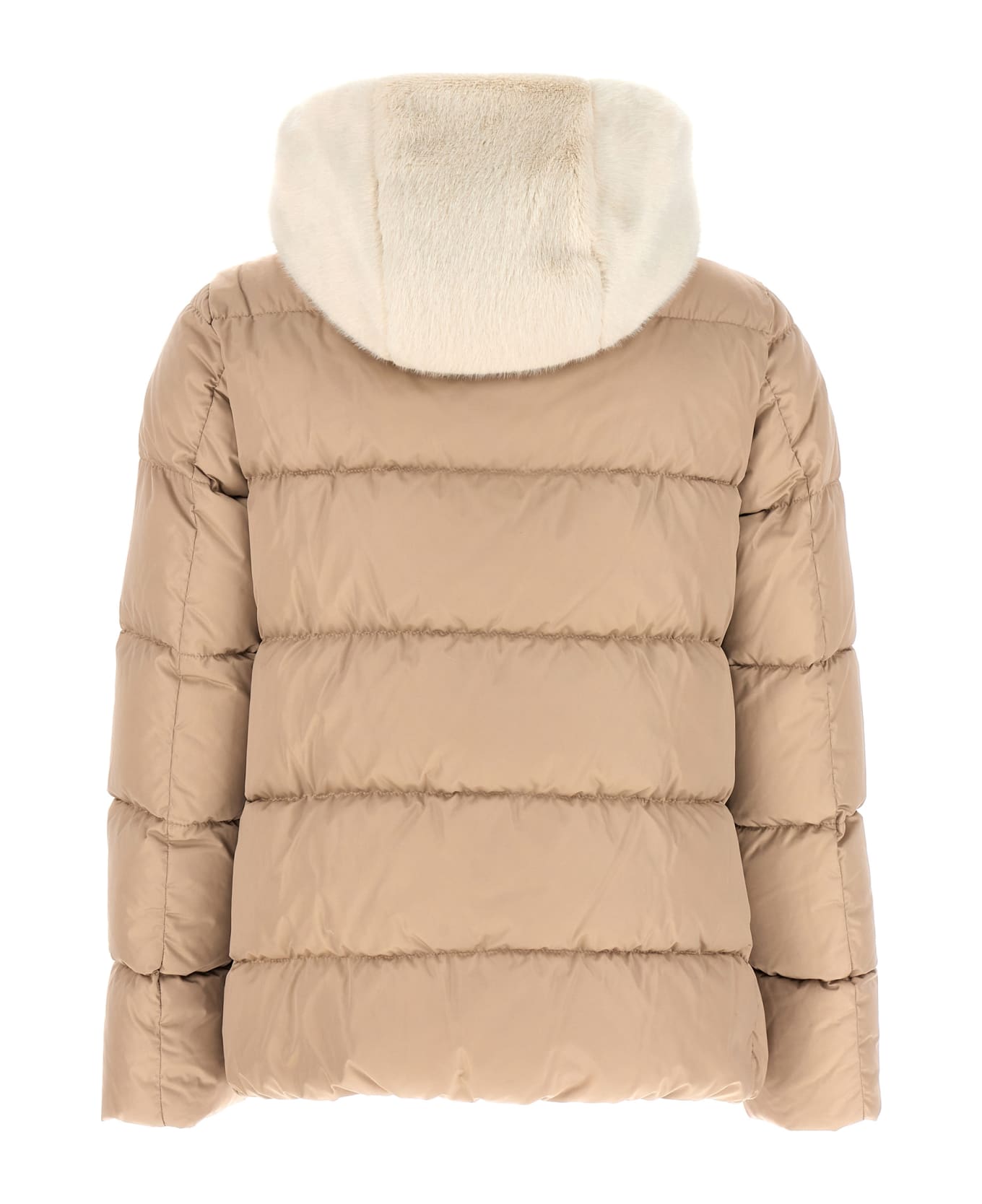 Herno Quilted Down Jacket With Eco-fur - Chantilly