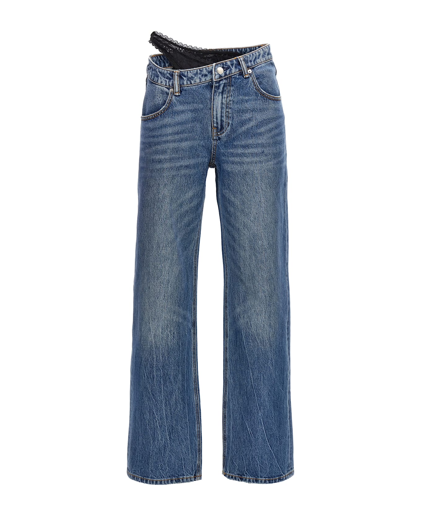 Alexander Wang Dip Side Lace Undie Jeans - Blue