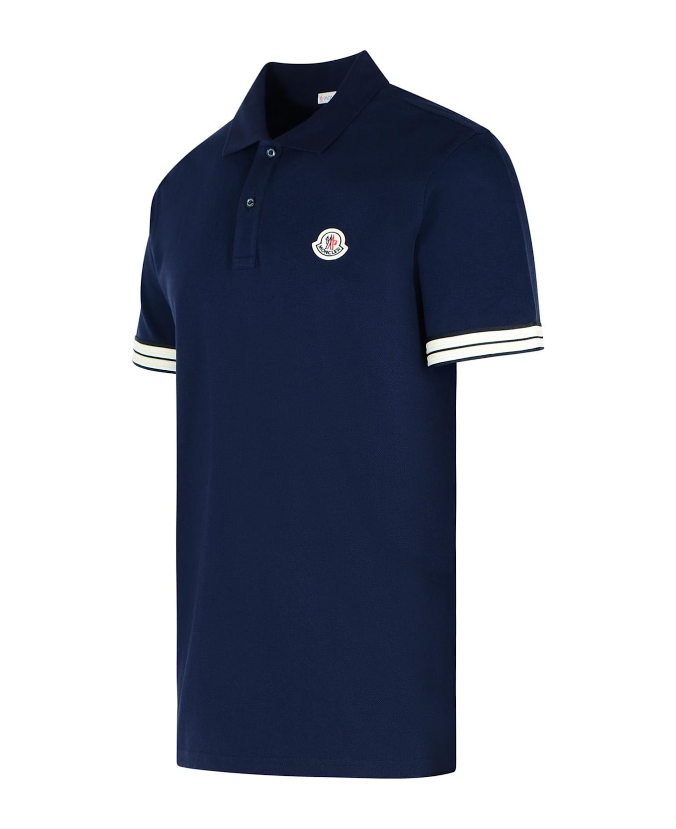 Moncler Polo Shirt In Blue Cotton - Blue シャツ