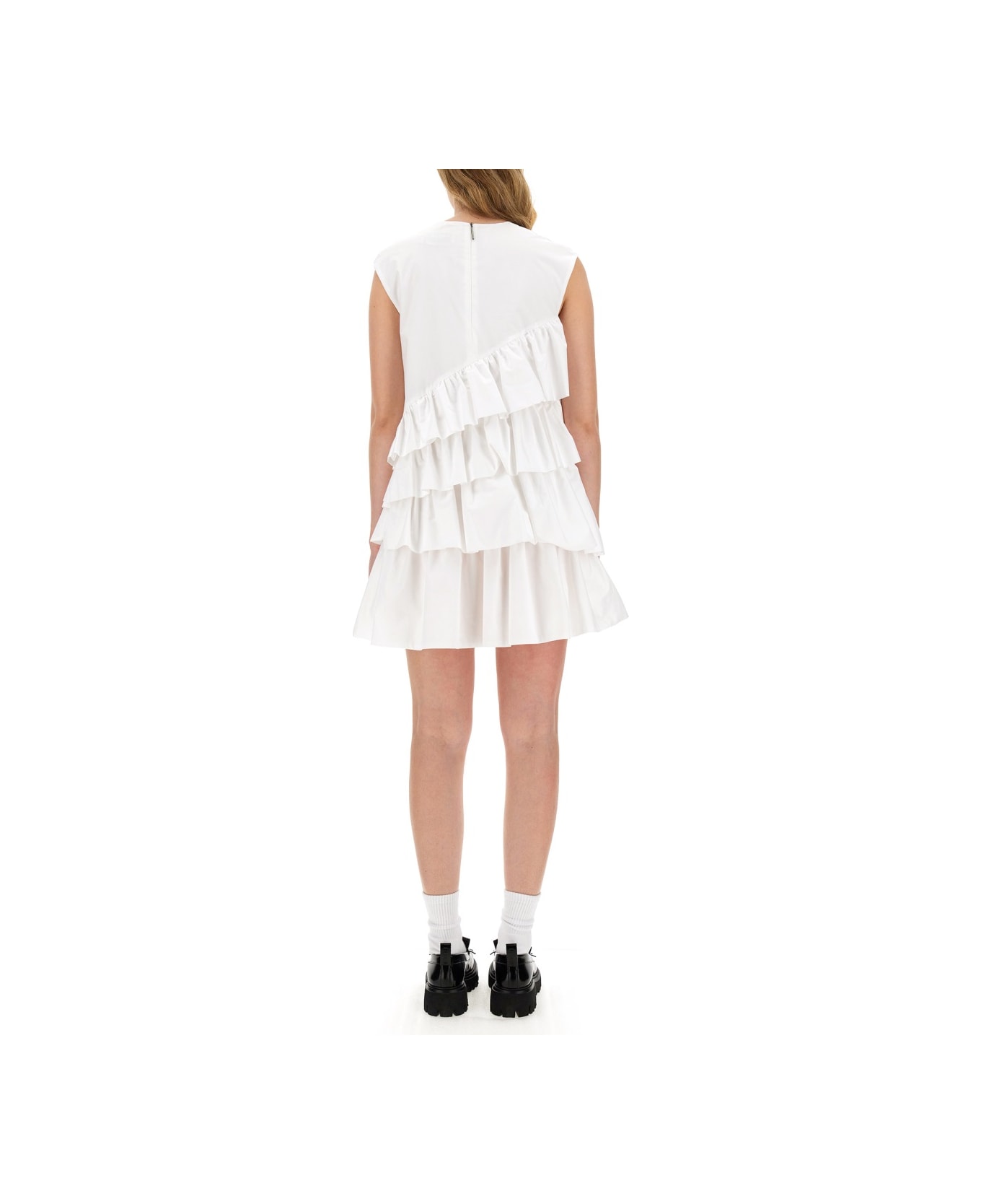 MSGM Dress With Ruffles - WHITE ワンピース＆ドレス