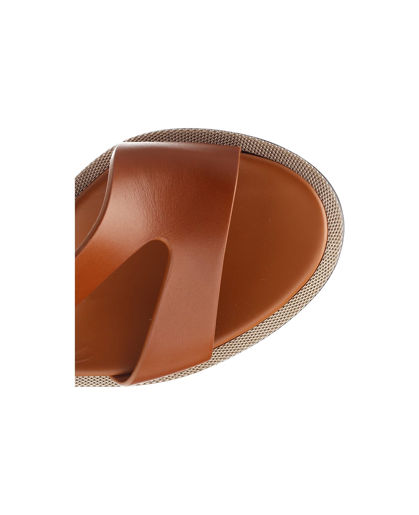 Ferragamo Tan Brown Leather Sandal - BROWN