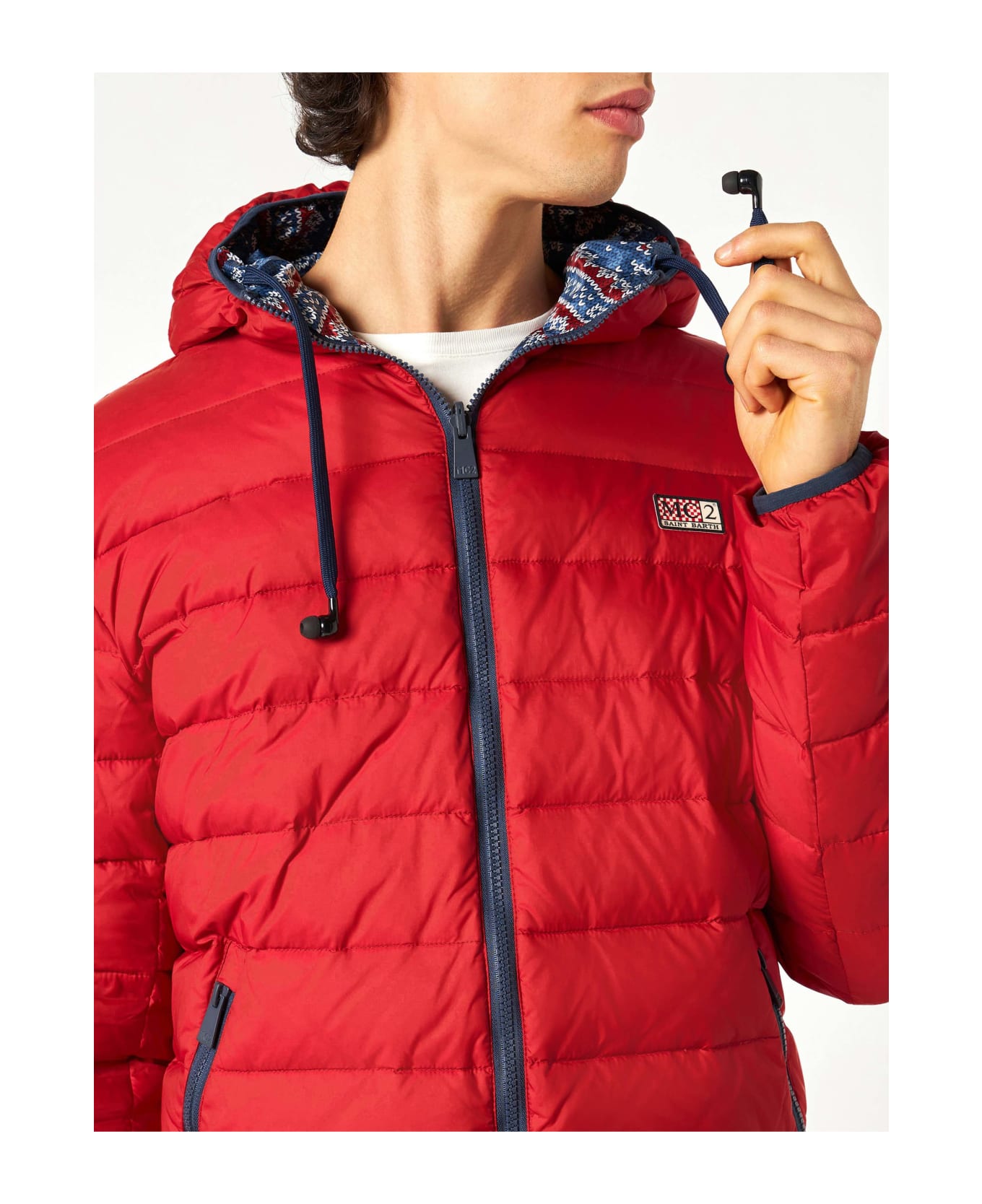 MC2 Saint Barth Man Double Face Red Down Jacket Courchevel - RED