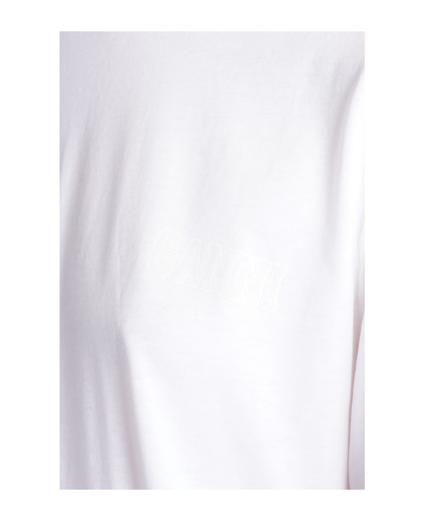 Ganni White Organic Cotton T-shirt - white