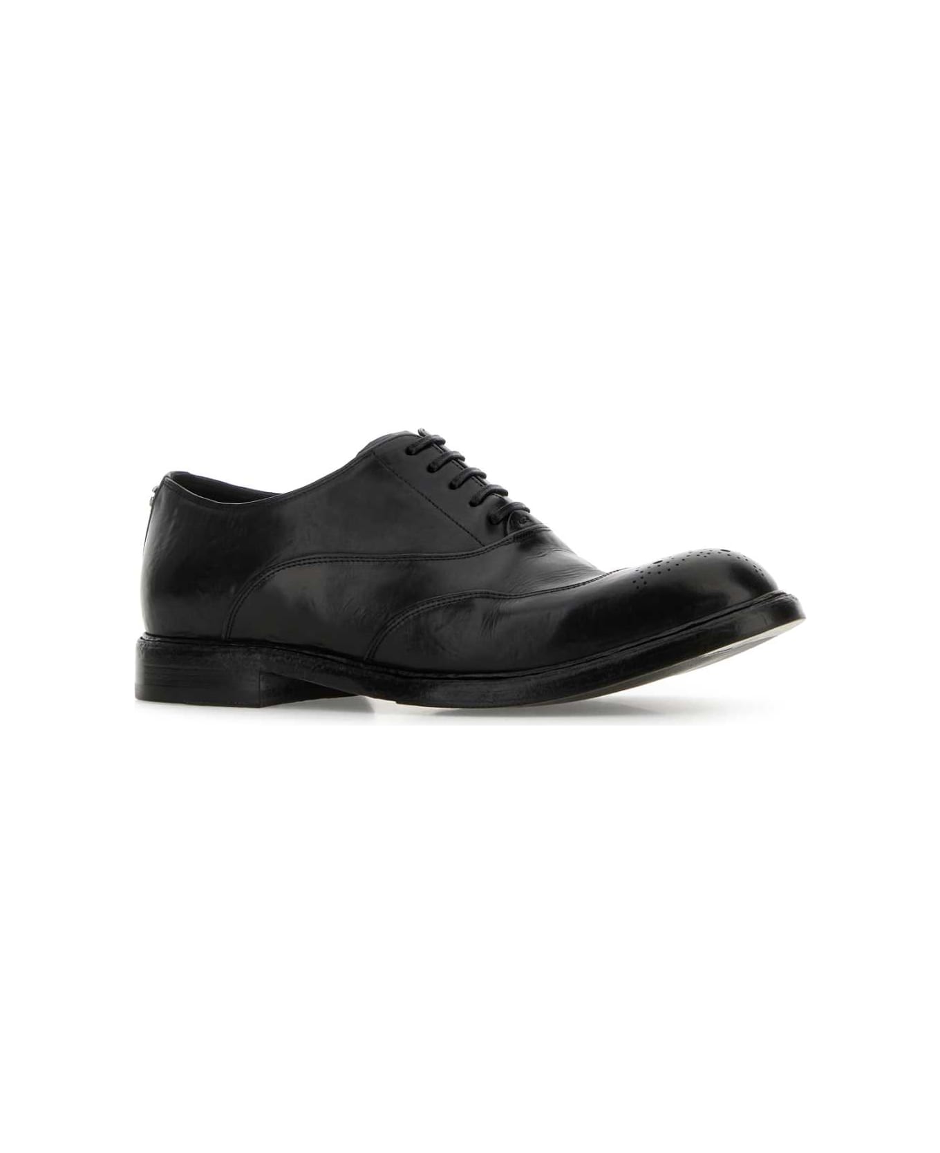 Dolce & Gabbana Black Leather Marsala Lace-up Shoes - NERO