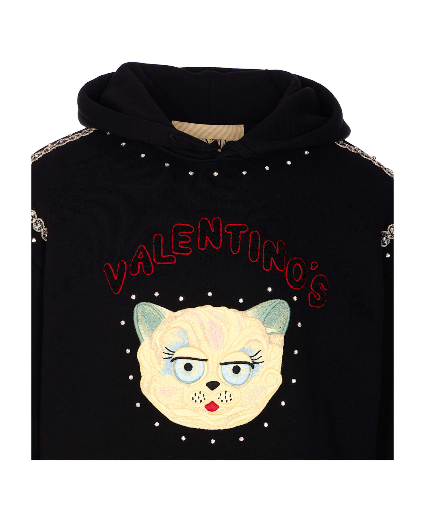 Valentino Garavani Le Chat De La Maison Patch Hoodie - Black