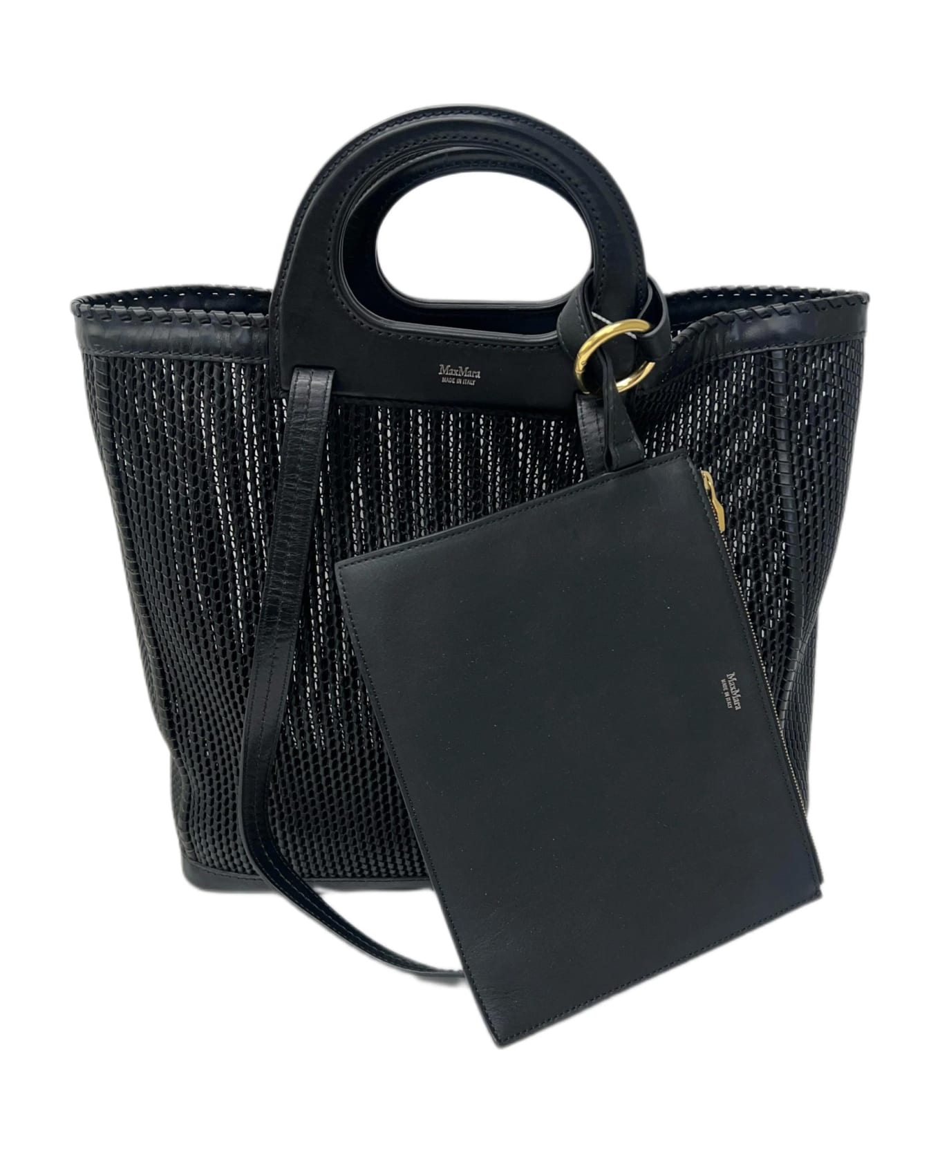 Max Mara Accessori Queen Leather Bag - Black