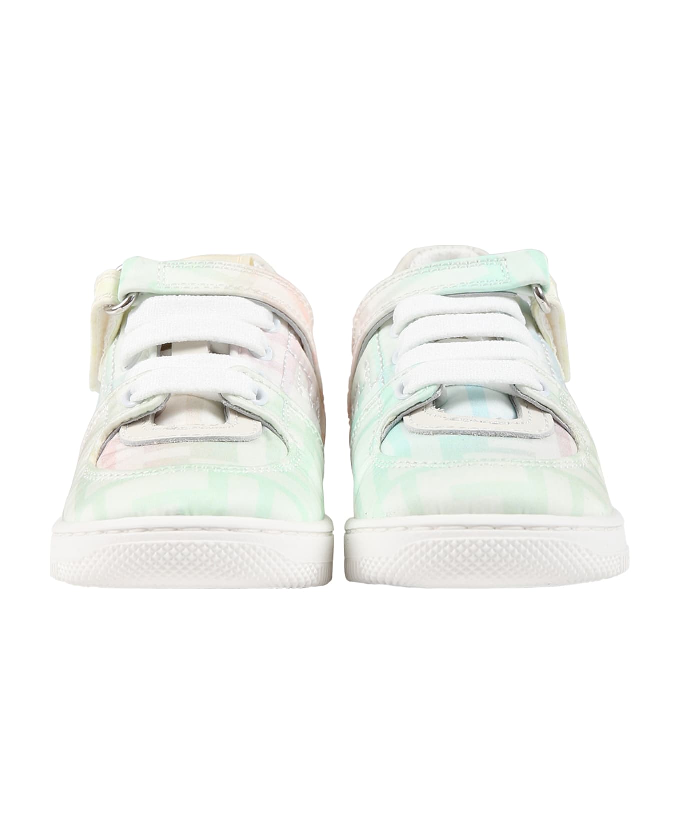 Fendi Multicolor Sneakers For Girl With Double Ff - Multicolor