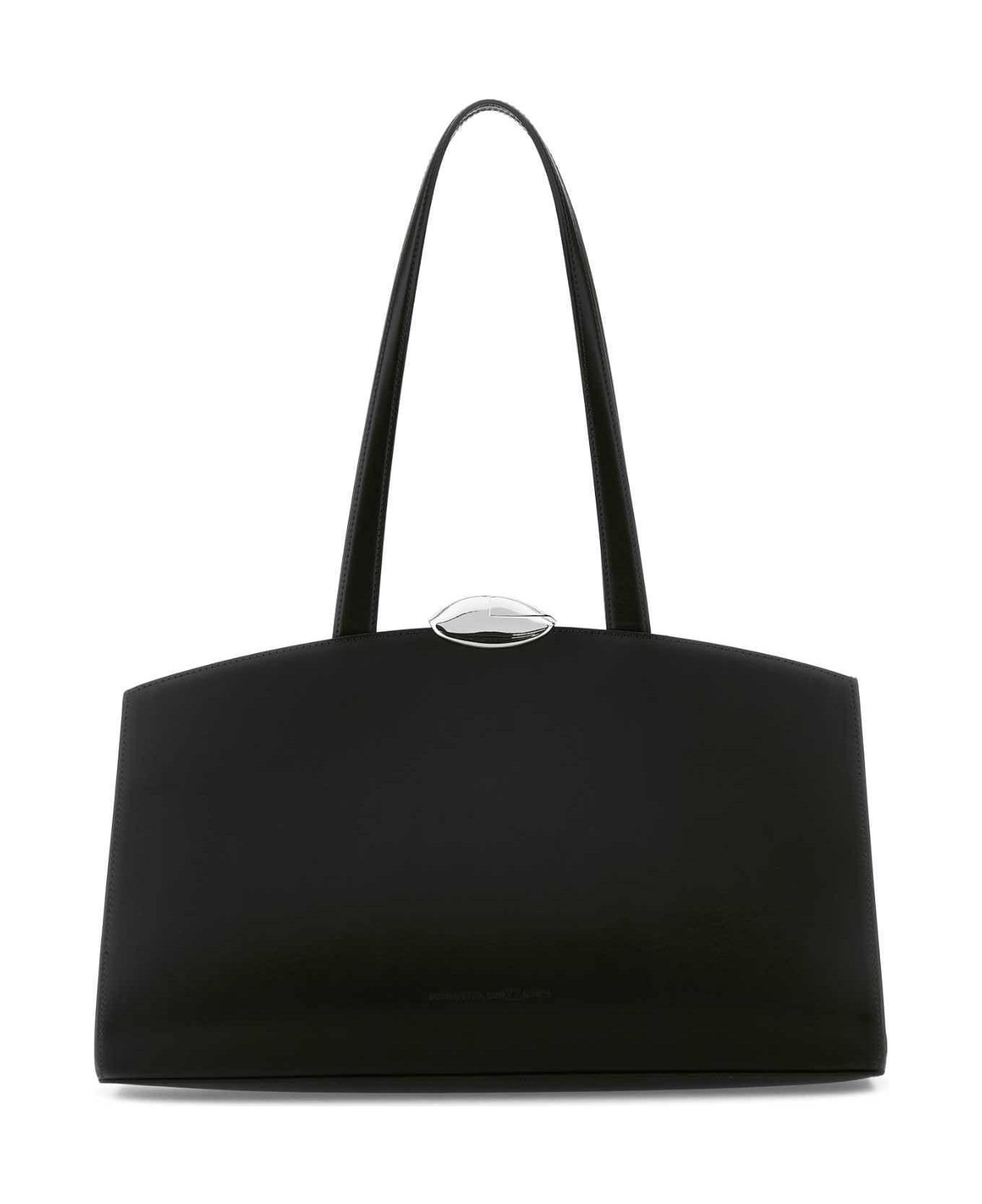 Benedetta Bruzziches Black Leather Serena Shopping Bag - NIGHTLY