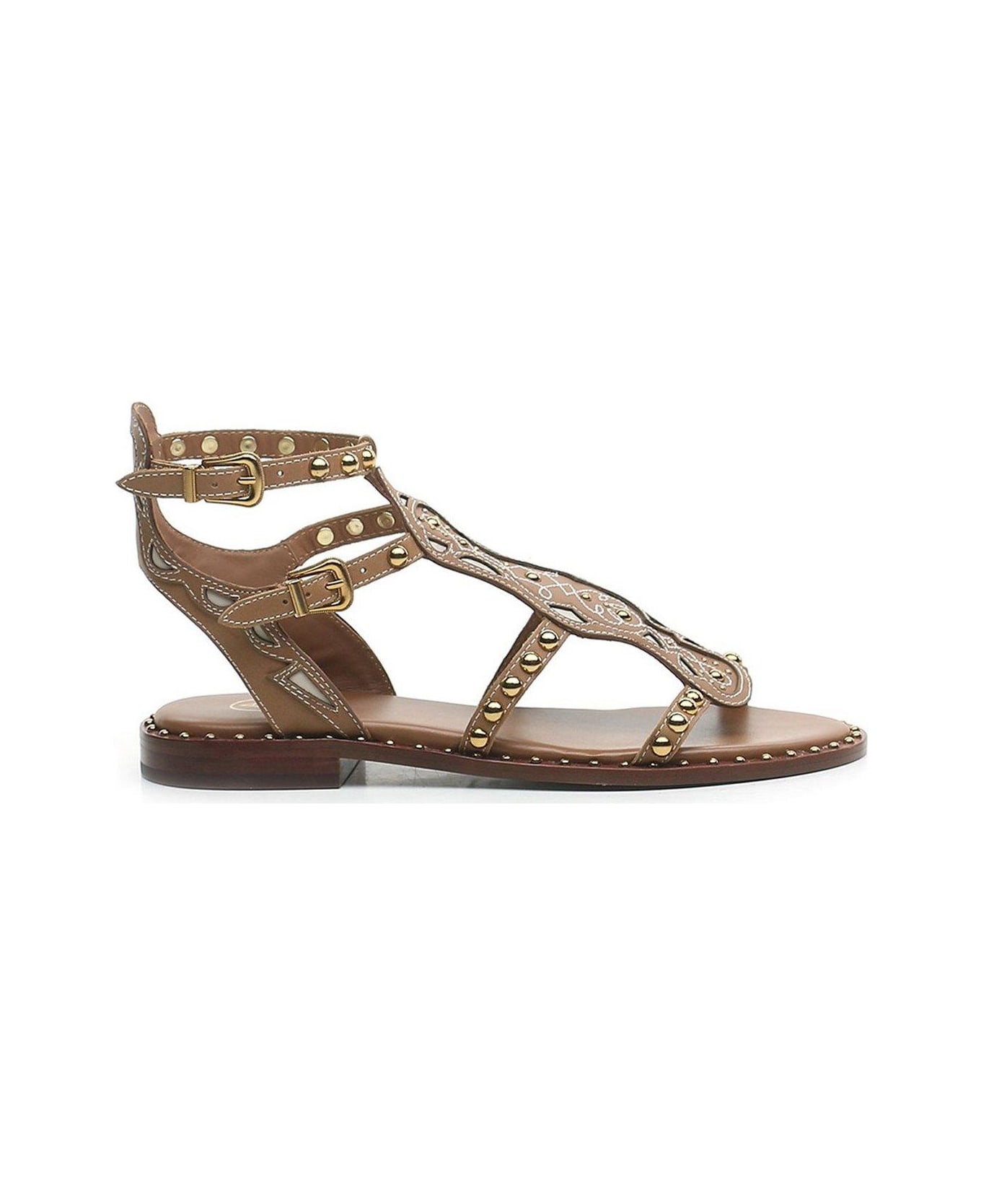 Ash Plaza Round-toe Sandals - Leather Brown