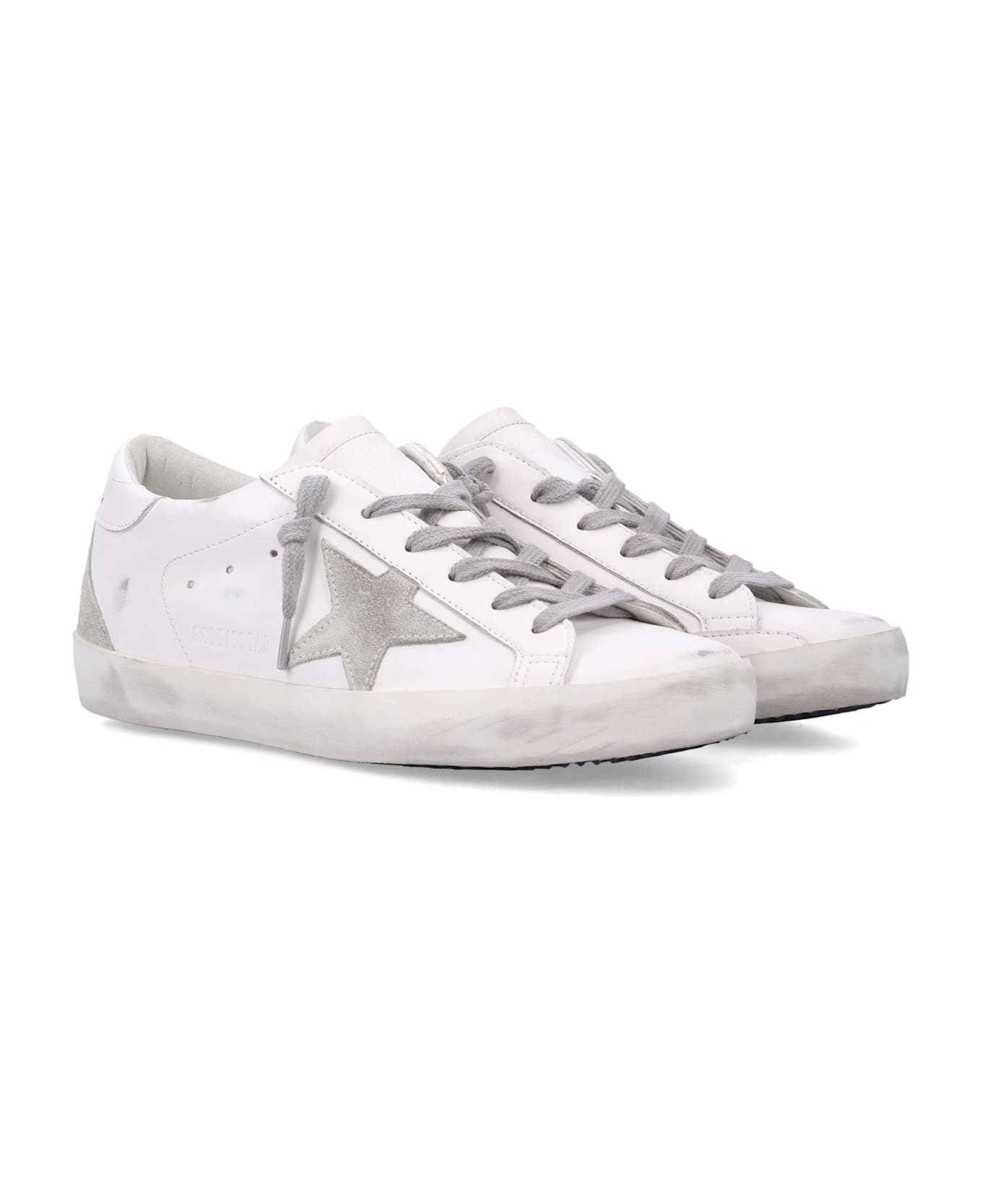 Golden Goose Super-star Bio White Woman's Sneakers With Suede Star - WHITE/ICE