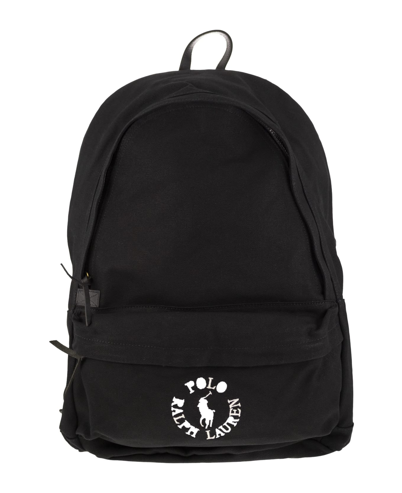 Polo Ralph Lauren Canvas Backpack With Embroidered Logo - Black