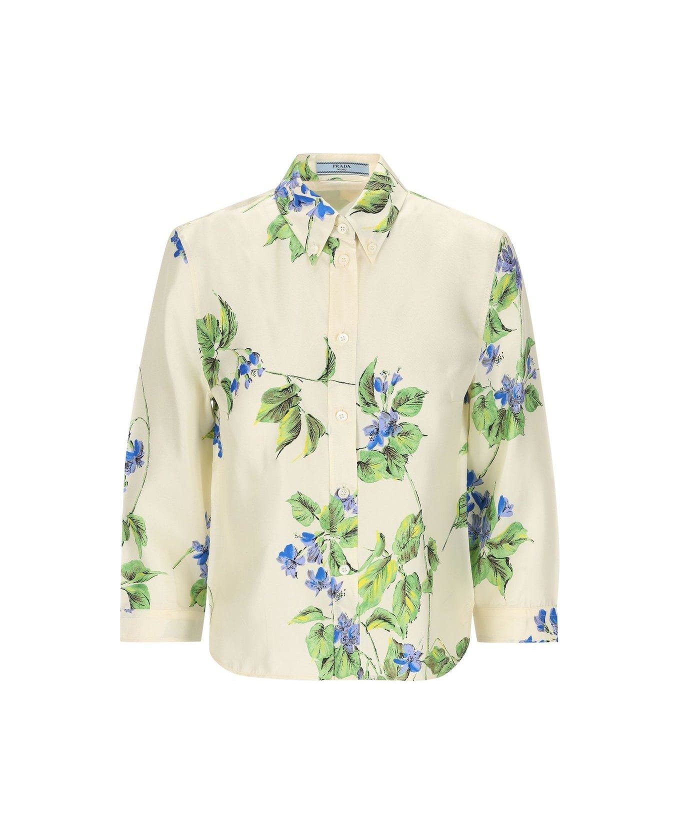 Prada Floral-printed Button-up Shirt