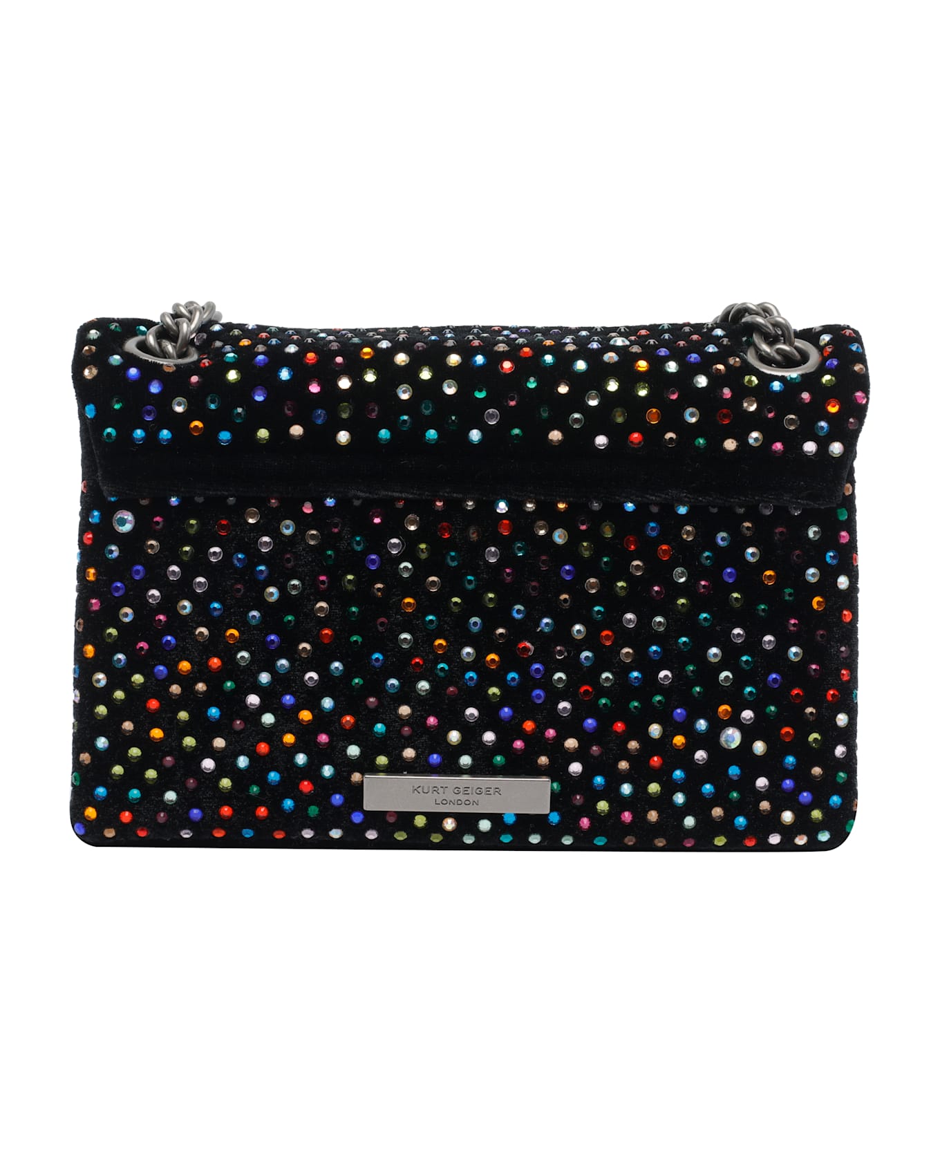 Kurt Geiger Mini Velvet Kensington Crossbody Bag - Black