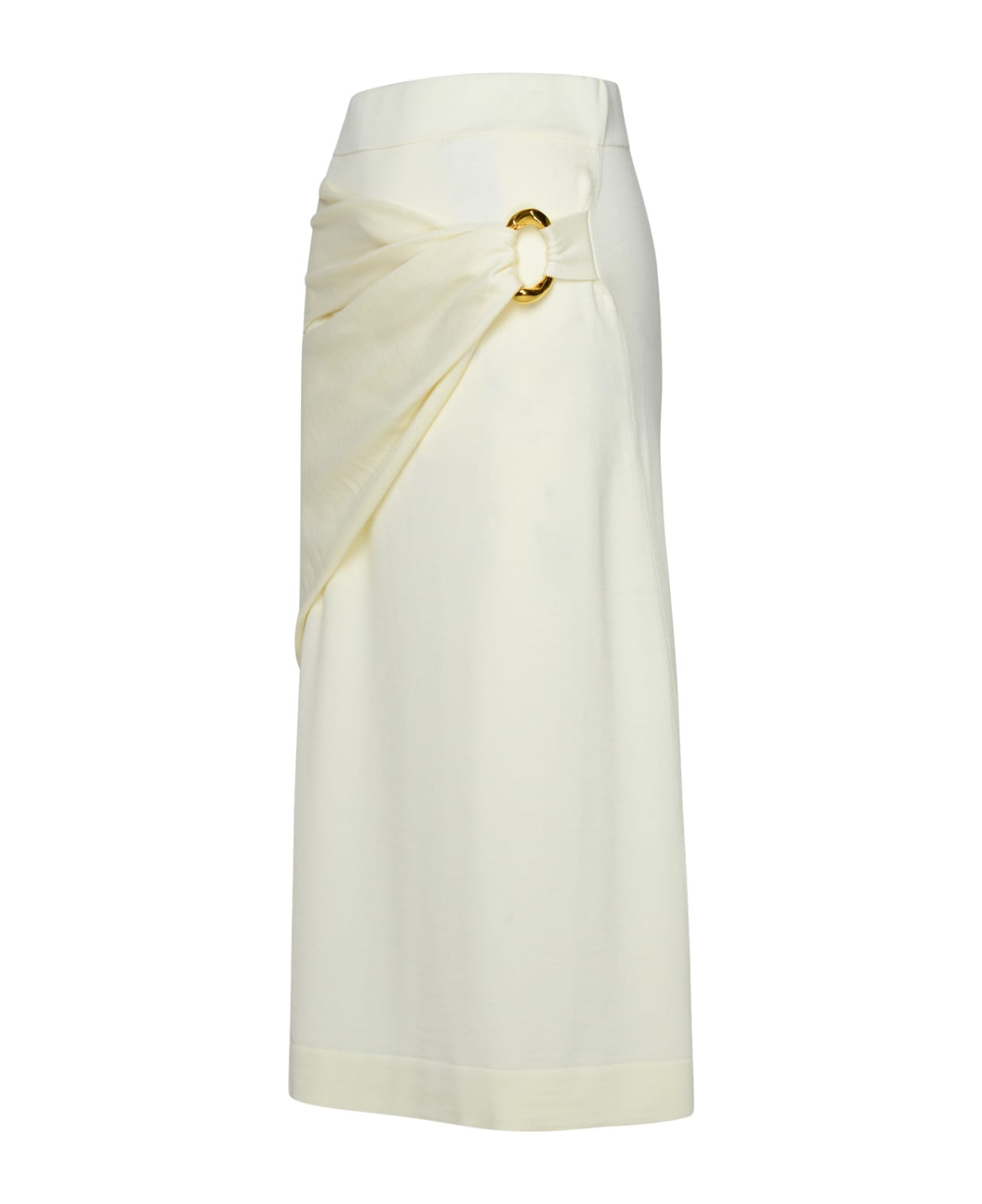 Jil Sander Cream Virgin Wool Skirt - White スカート