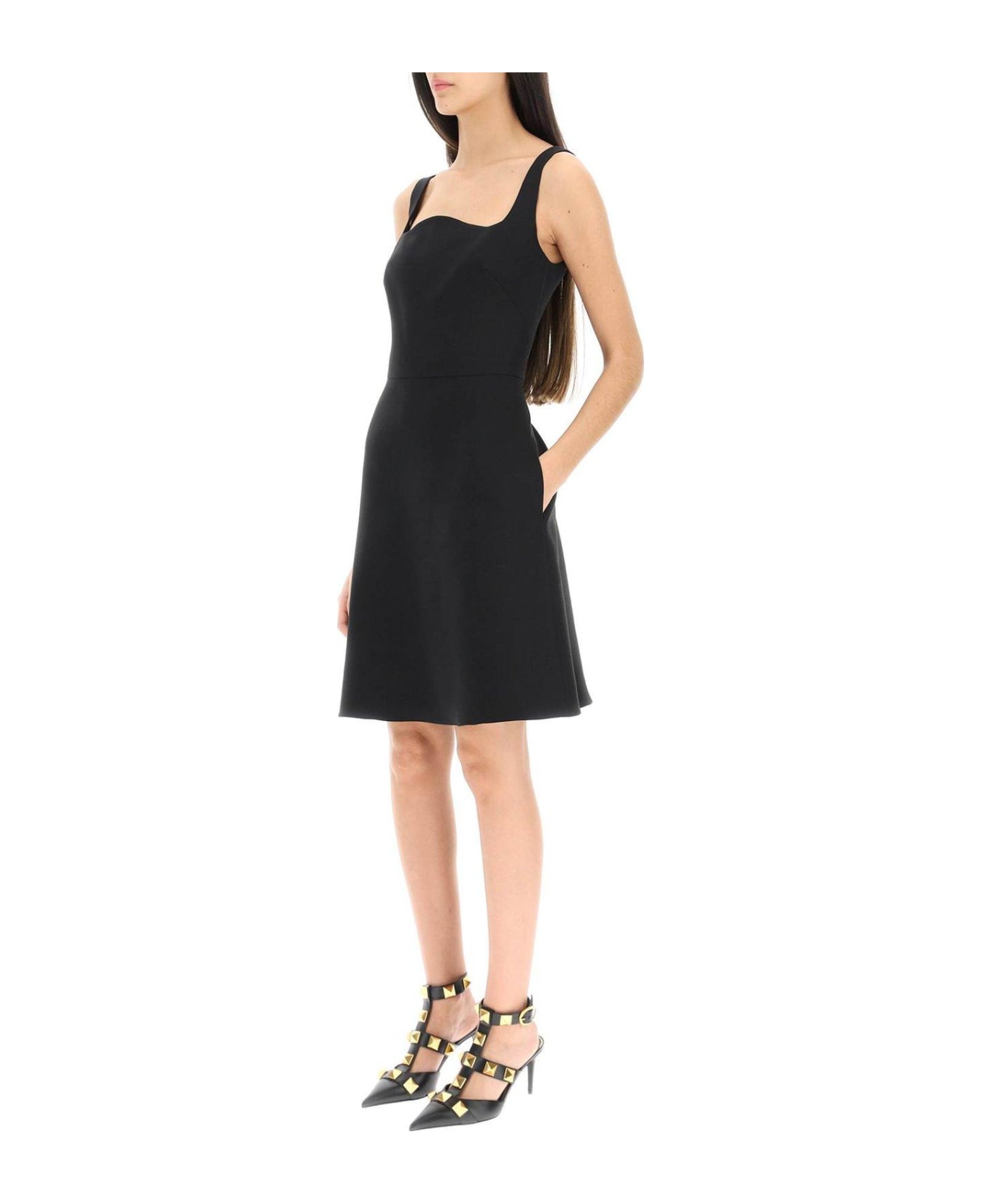 Valentino Open Back Sleeveless Mini Dress - Black