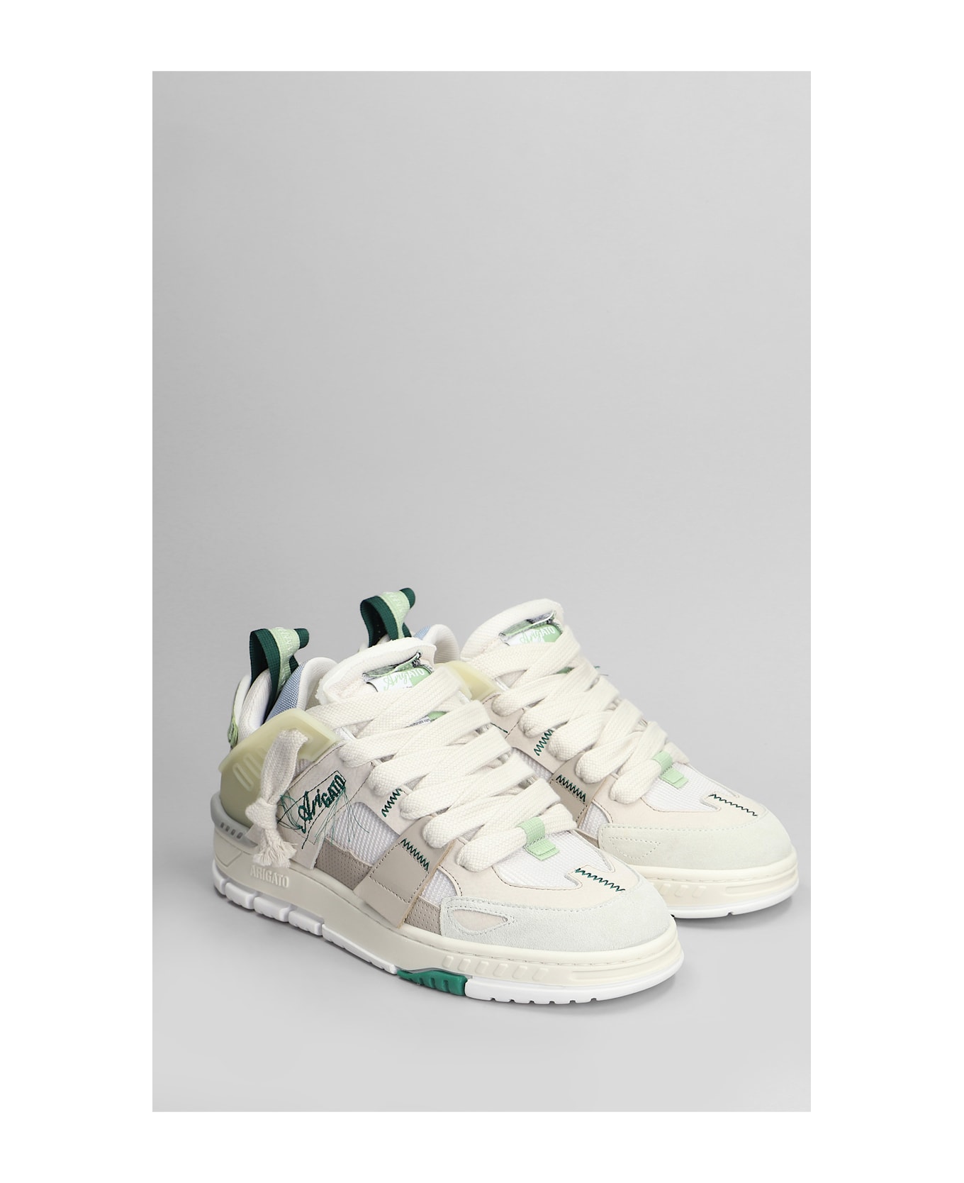 Axel Arigato Area Patchwork Sneakers In White Leather And Fabric - white