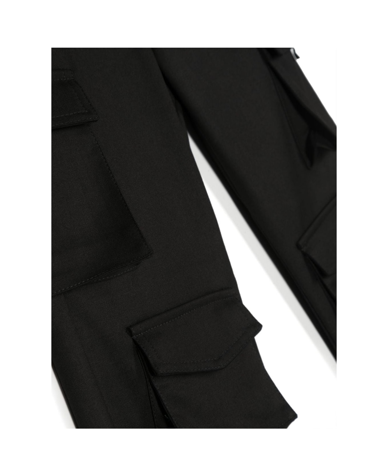 MSGM Black Cargo Trousers - BLACK