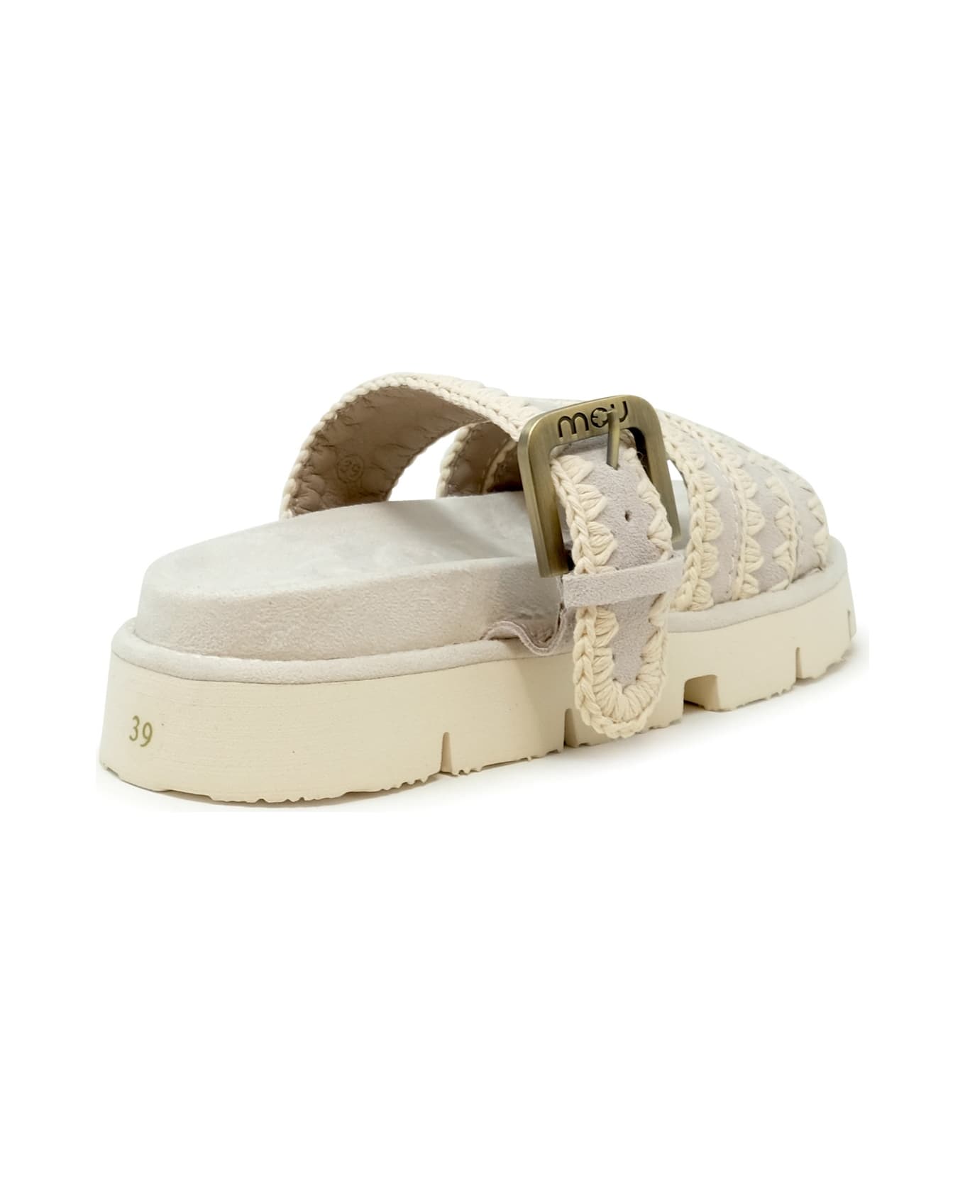 Mou Suede Bio Two Buckle Sandals - CHALK