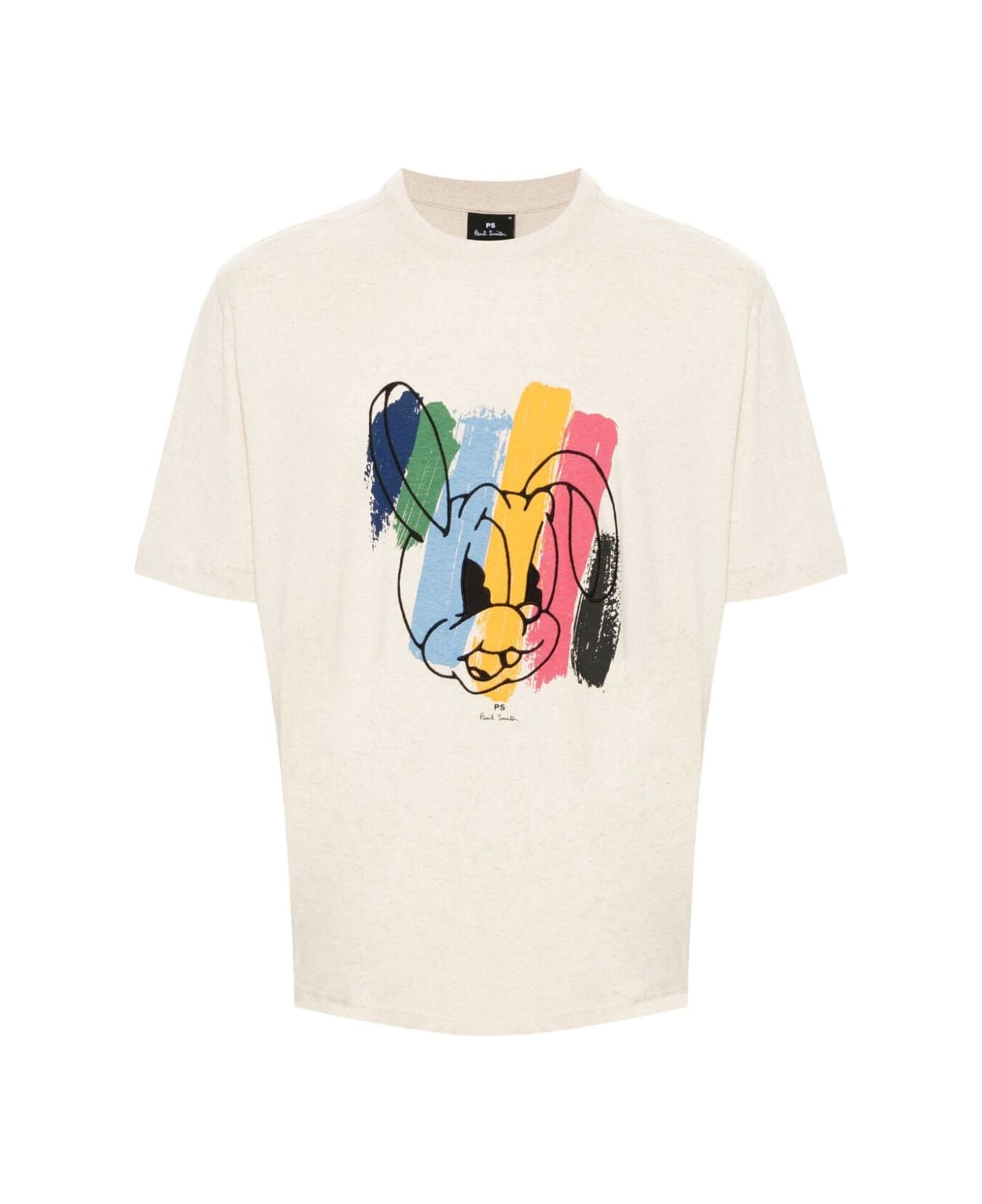 PS by Paul Smith Mens Reg Fit Ss Tshirt Rabbit - Whites