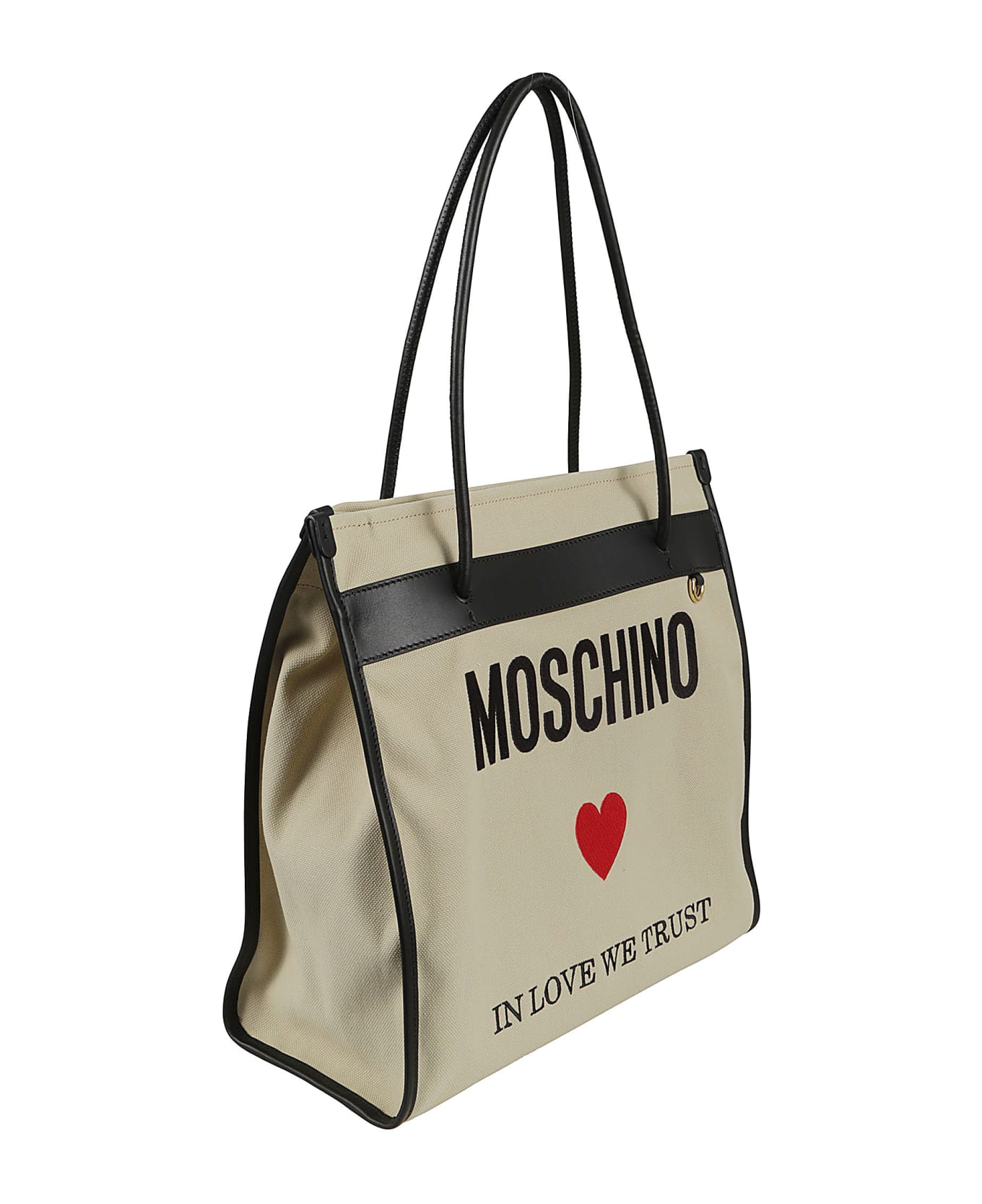 Moschino In Love We Trust Shopper Bag - Beige