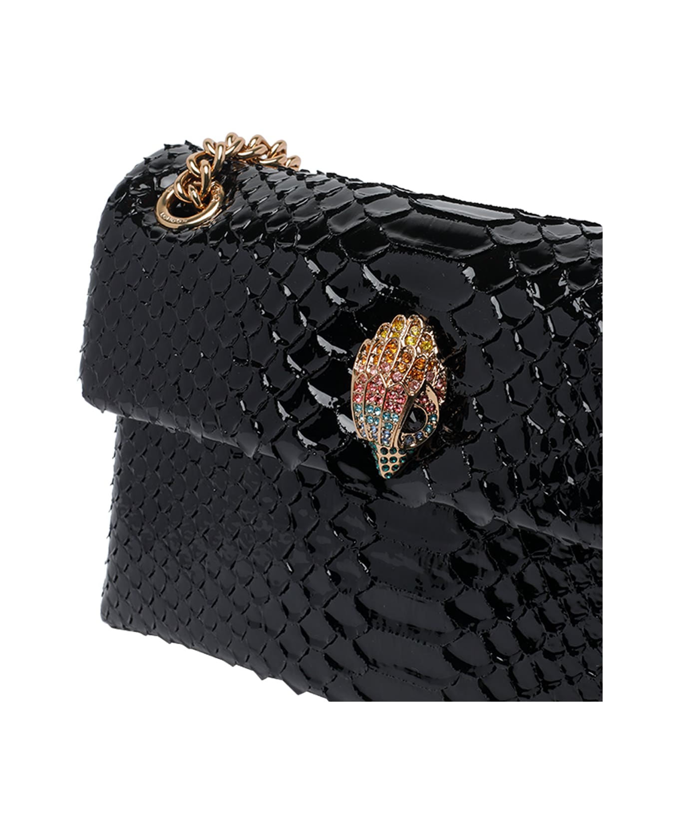 Kurt Geiger Kensington Medium Snake Crossbody Bag - Black ショルダーバッグ