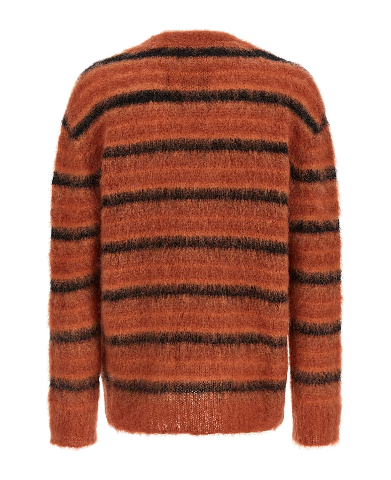 Marni Brushed Striped Cardigan - Orange