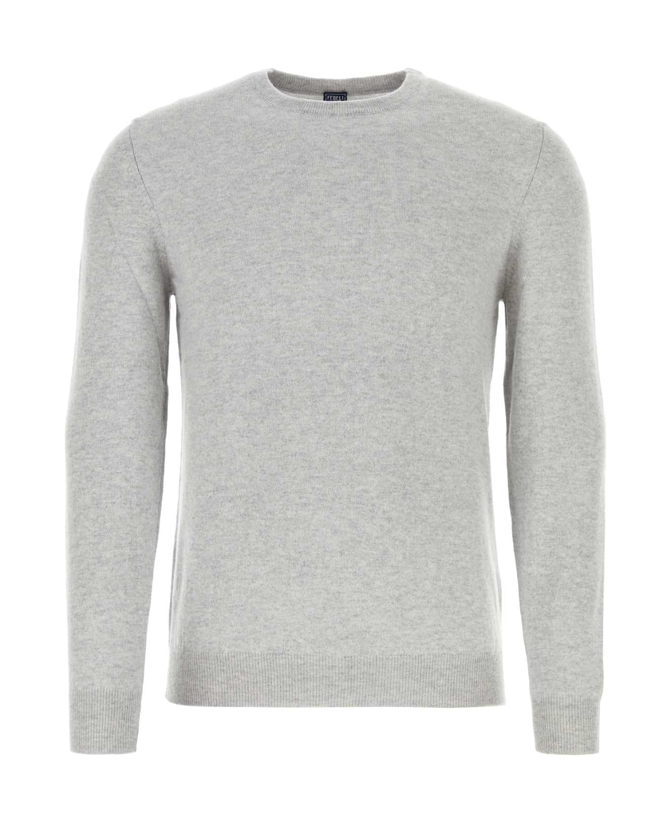 Fedeli Light Grey Cashmere Sweater - GRIGIO