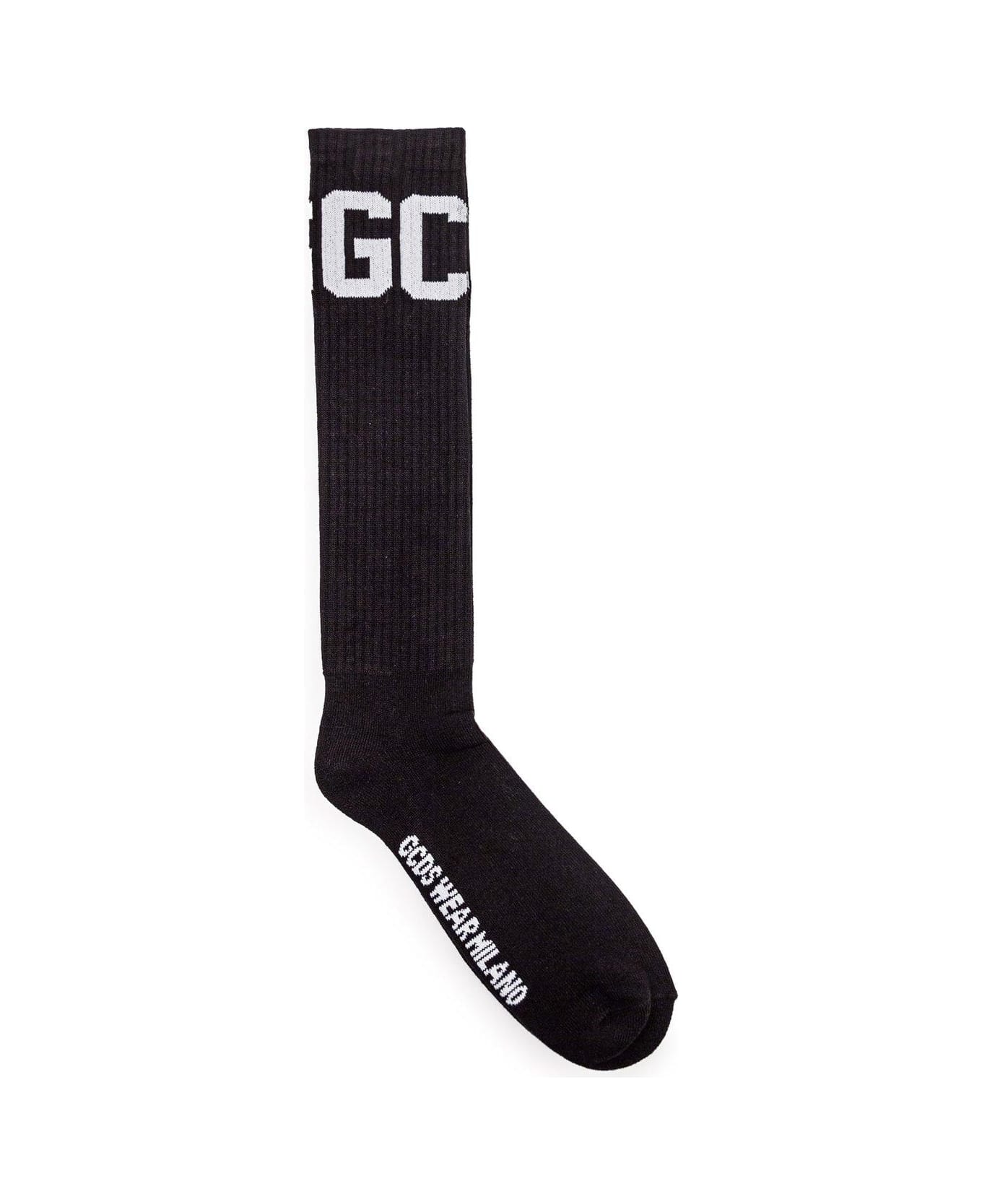 GCDS Logo Intarsia Socks - Nero