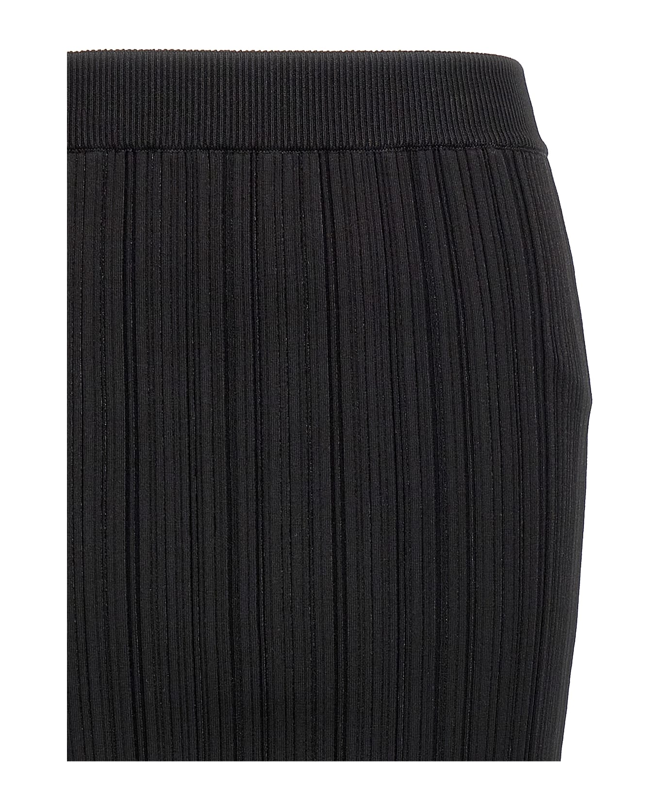 Balmain Pleated Midi Skirt - Black  