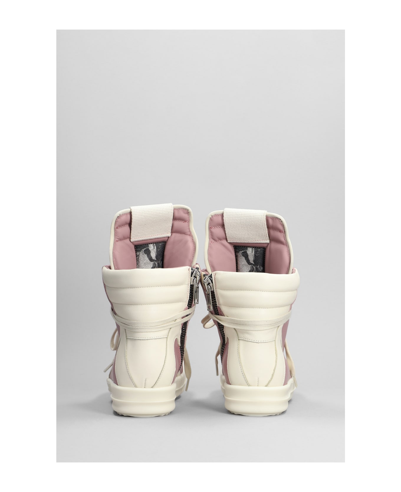 Rick Owens Geobasket Sneakers In Rose-pink Leather - rose-pink