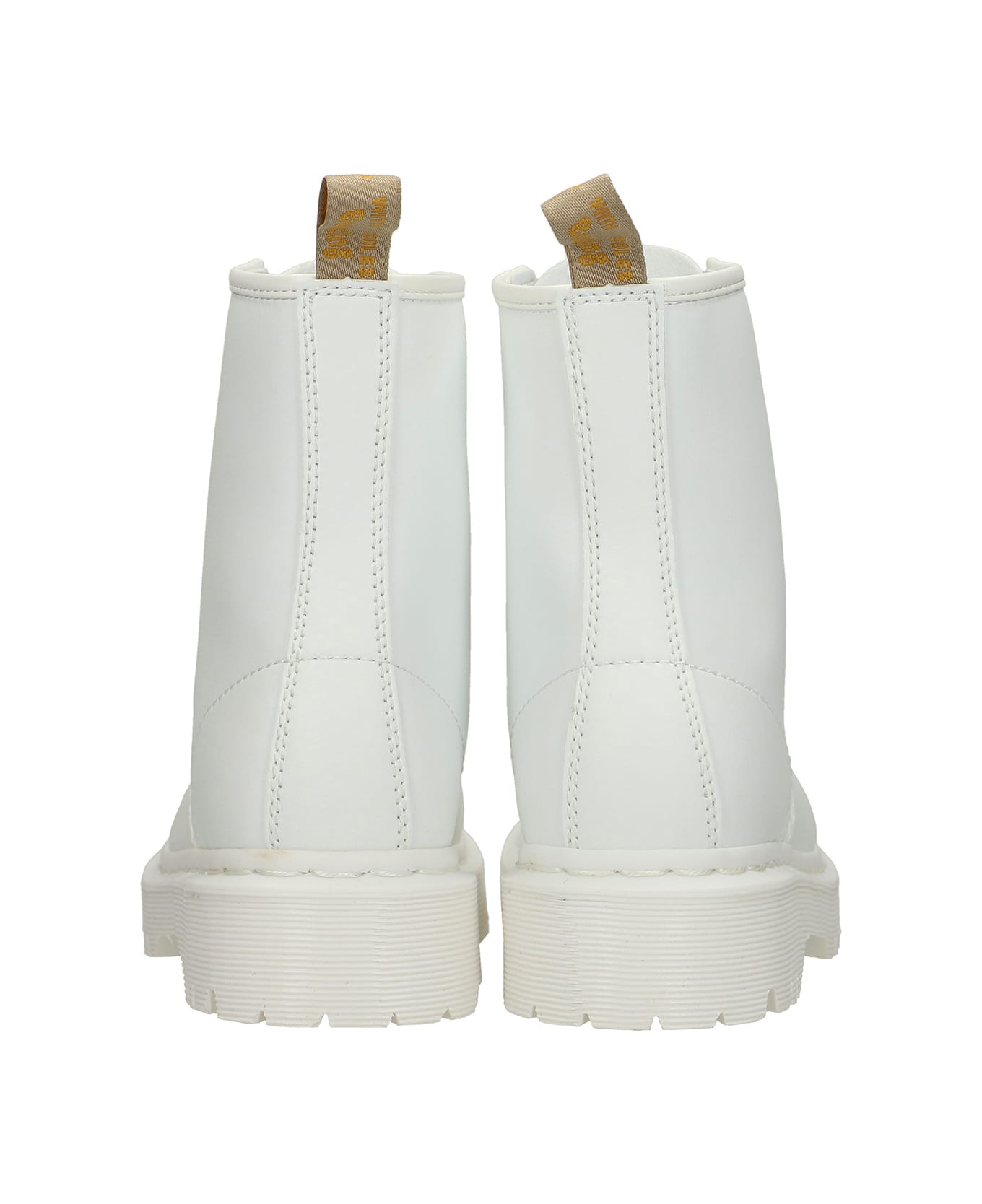 Dr. Martens Vegan 1460 Combat Boots In White Leather - white