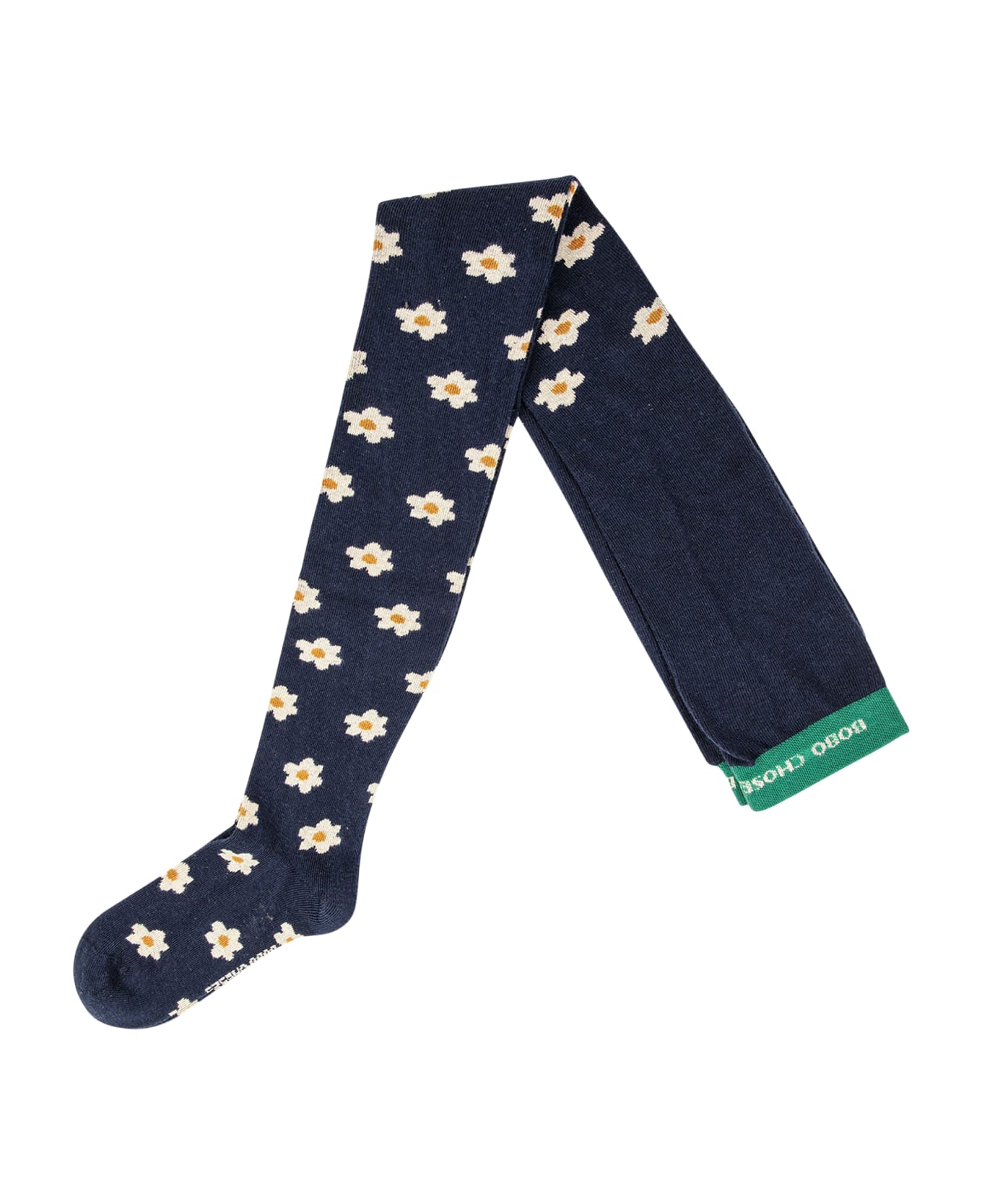 Bobo Choses Blue Tights For Girl With Daisies - Blue シューズ