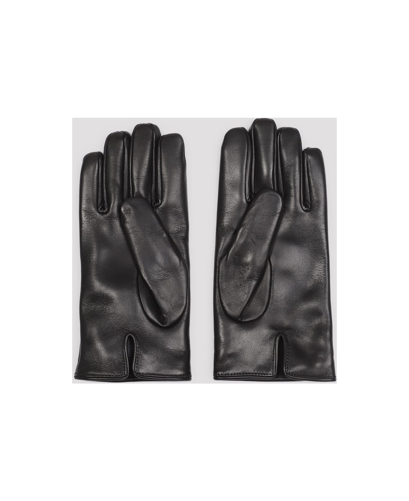 Giorgio Armani Leather Gloves - Black