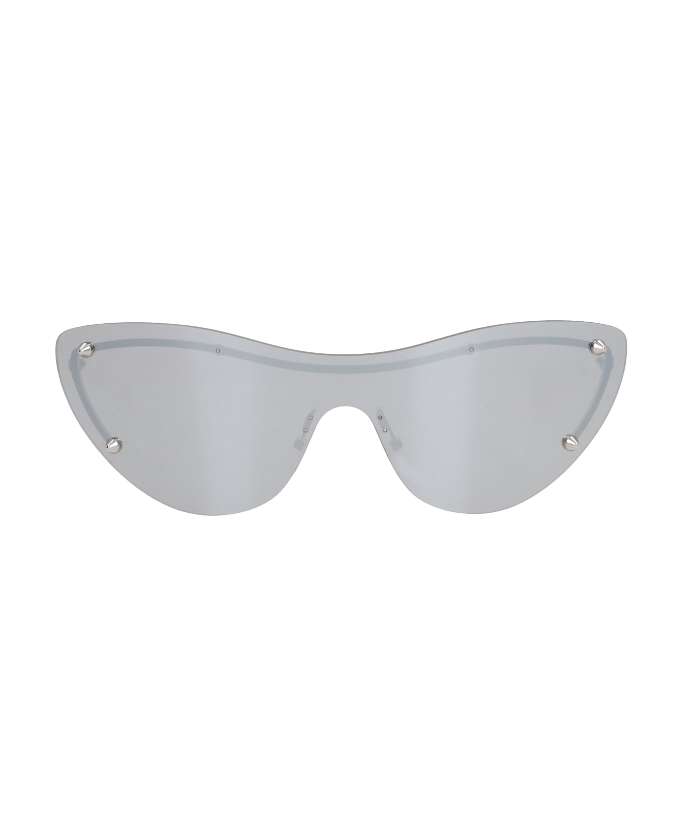 Alexander McQueen Eyewear Spike Studs Cat-eye Mask Sunglasses - Argento サングラス