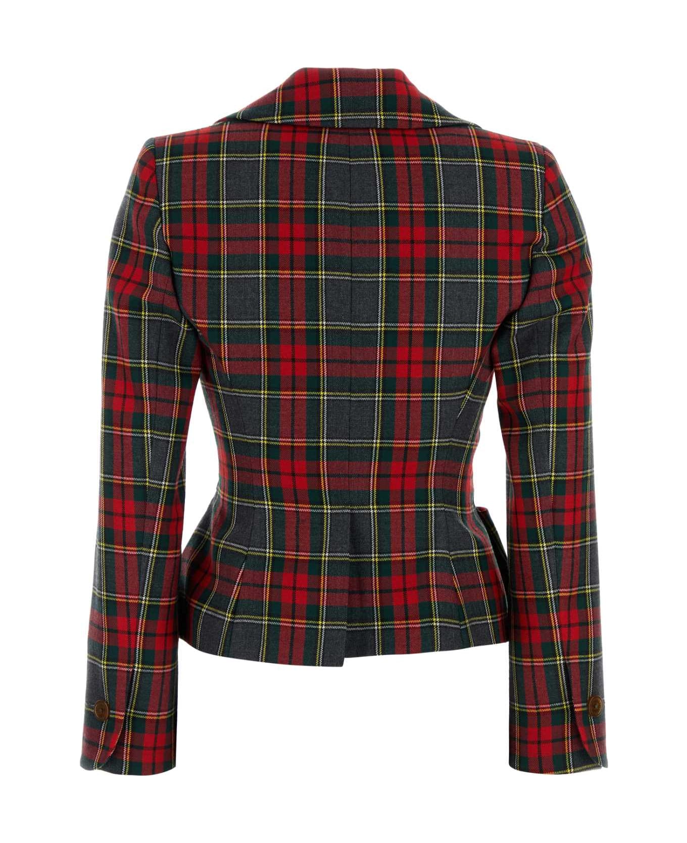 Vivienne Westwood Embroidered Wool Drunken Blazer - REDGREEN