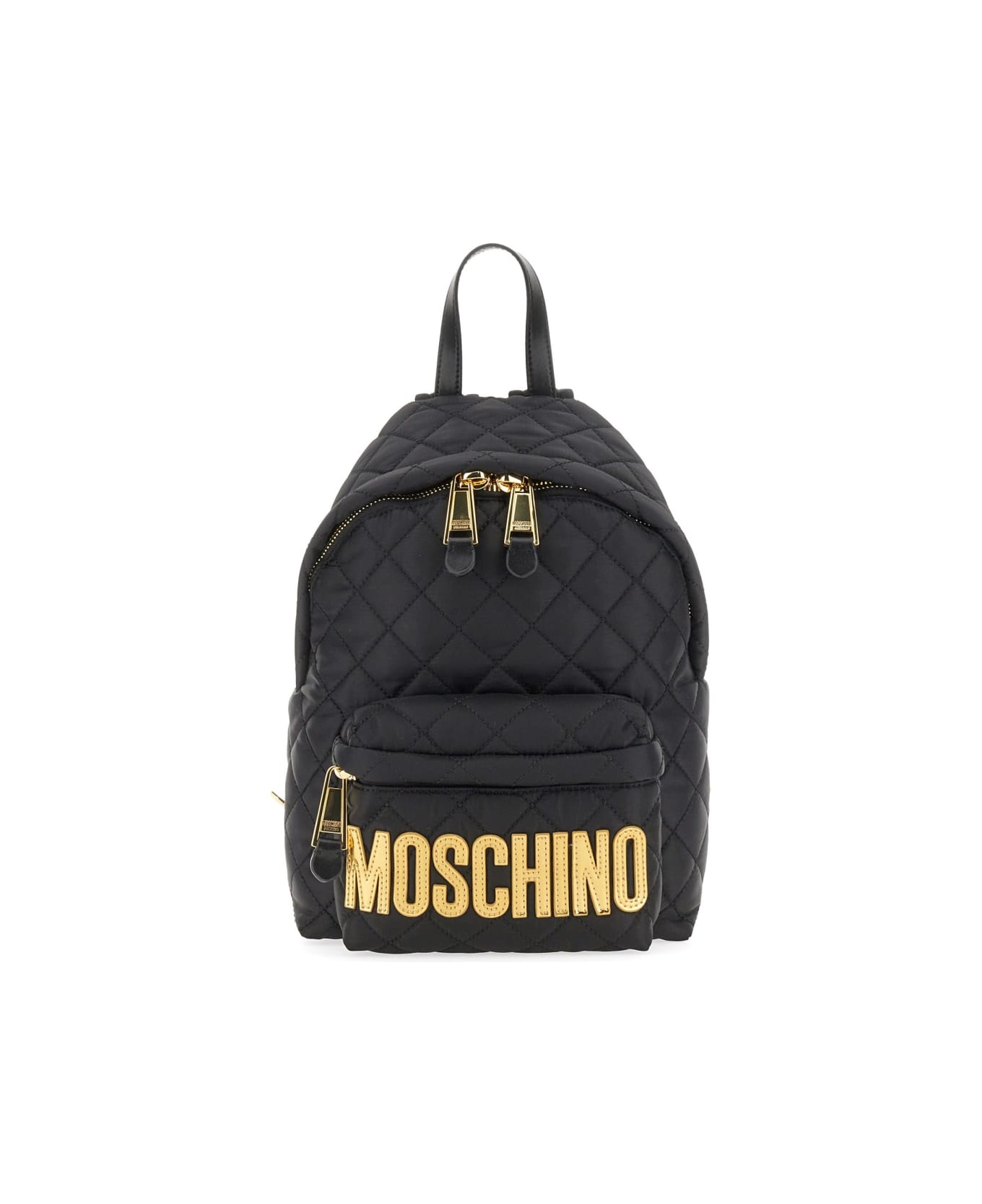 Moschino Quilted Nylon Backpack - BLACK